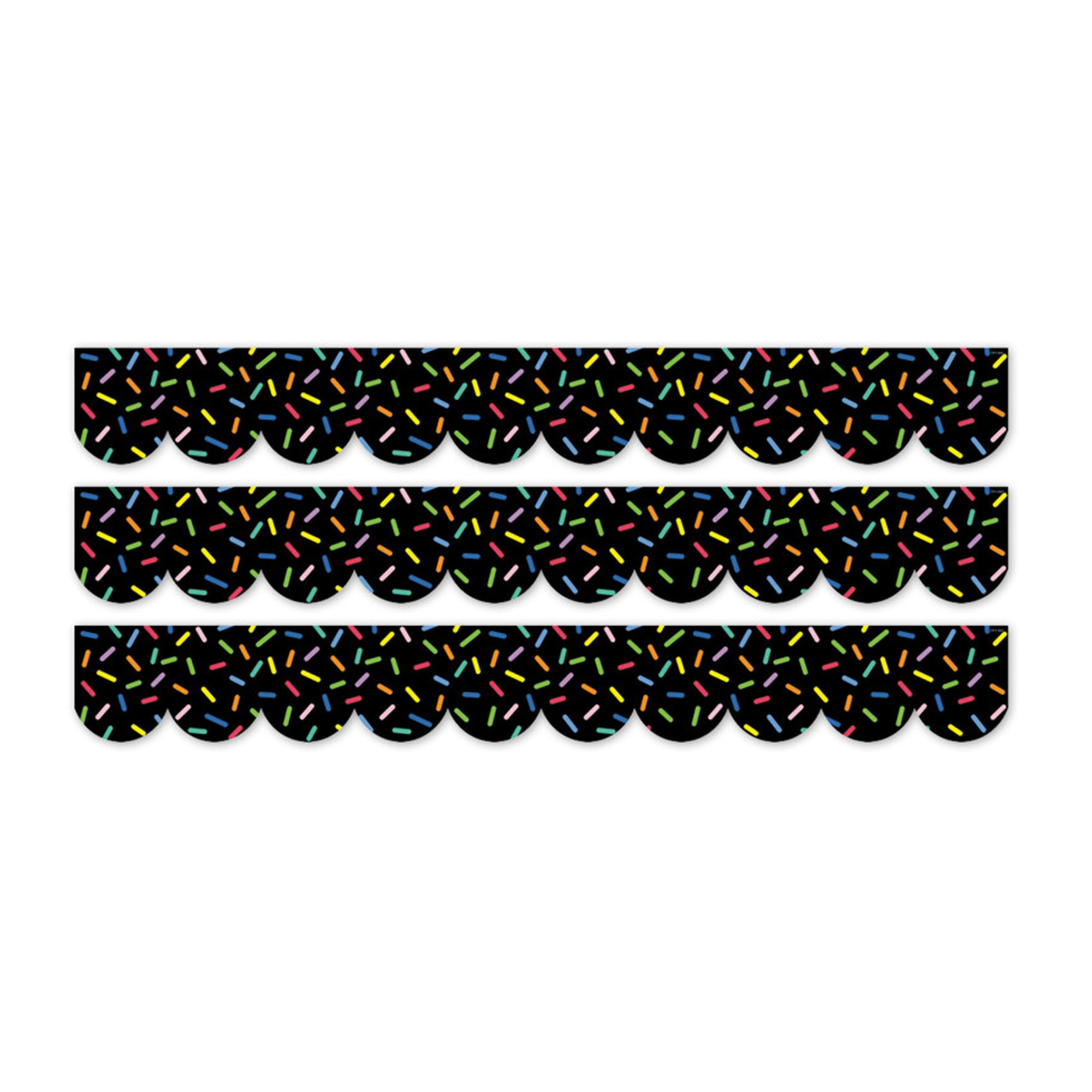 Sprinkles on Black Bulletin Board Border, 144 ft, 3 Packs