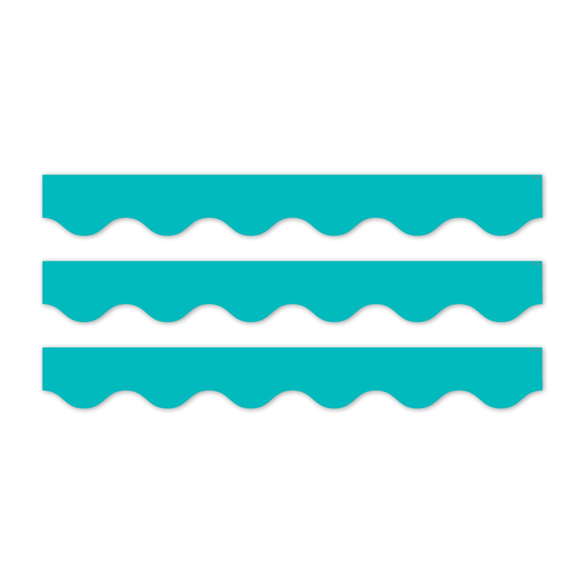 Turquoise Wavy Bulletin Board Border, 3-Pack
