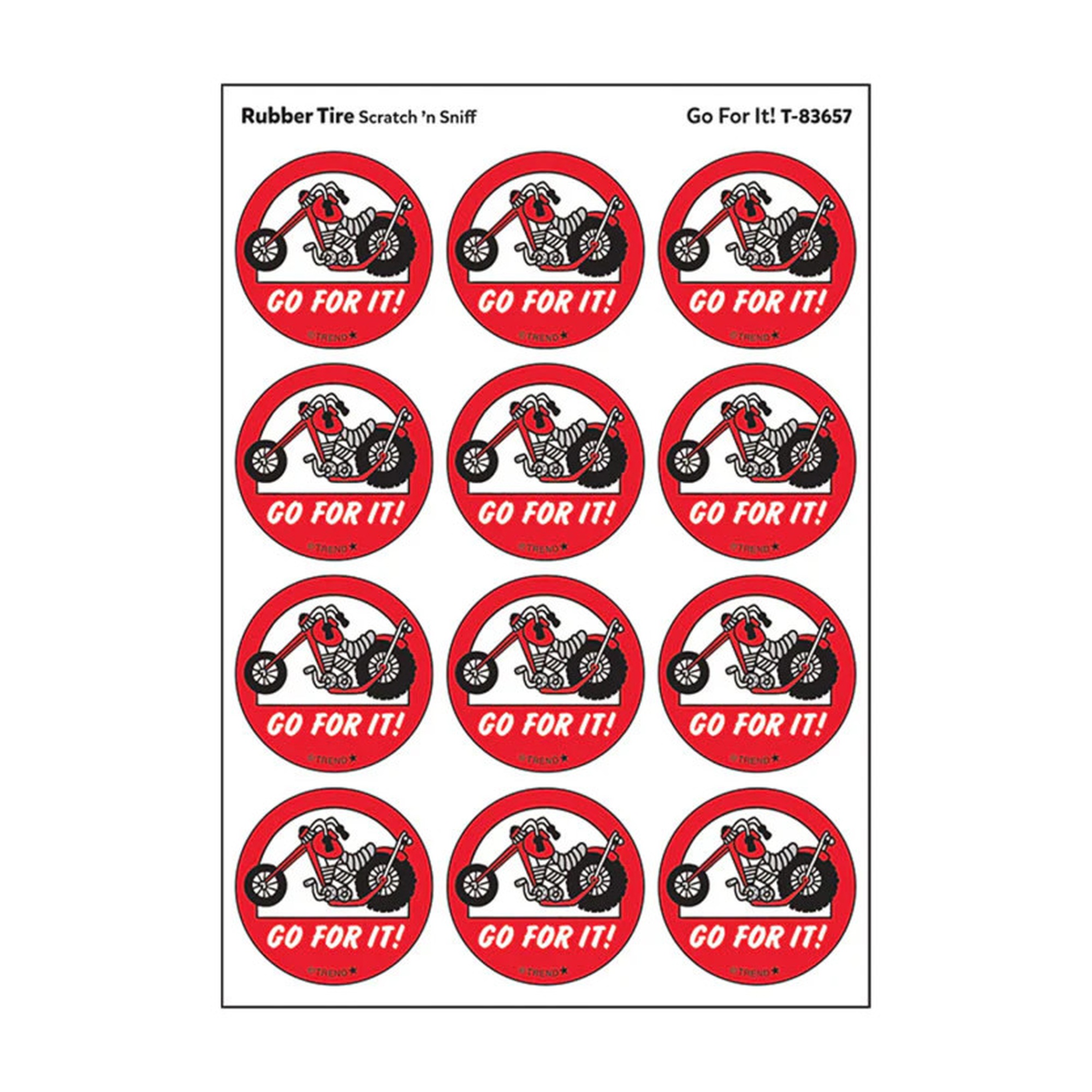 Go For It Rubber Tire Scent Stickers, 24 Count