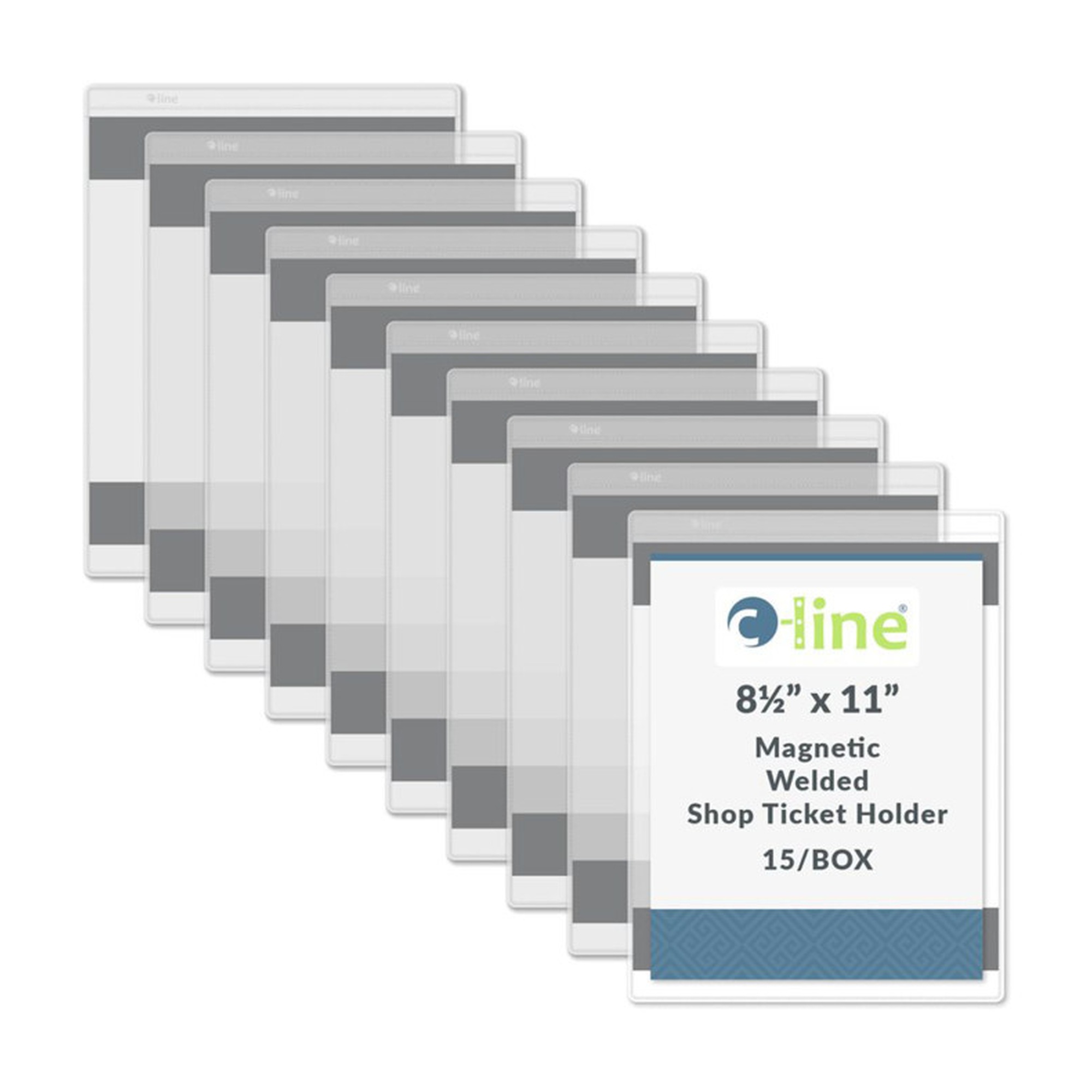 Clear Magnetic Shop Ticket Holders, 8.5 x 11, 15-Pack