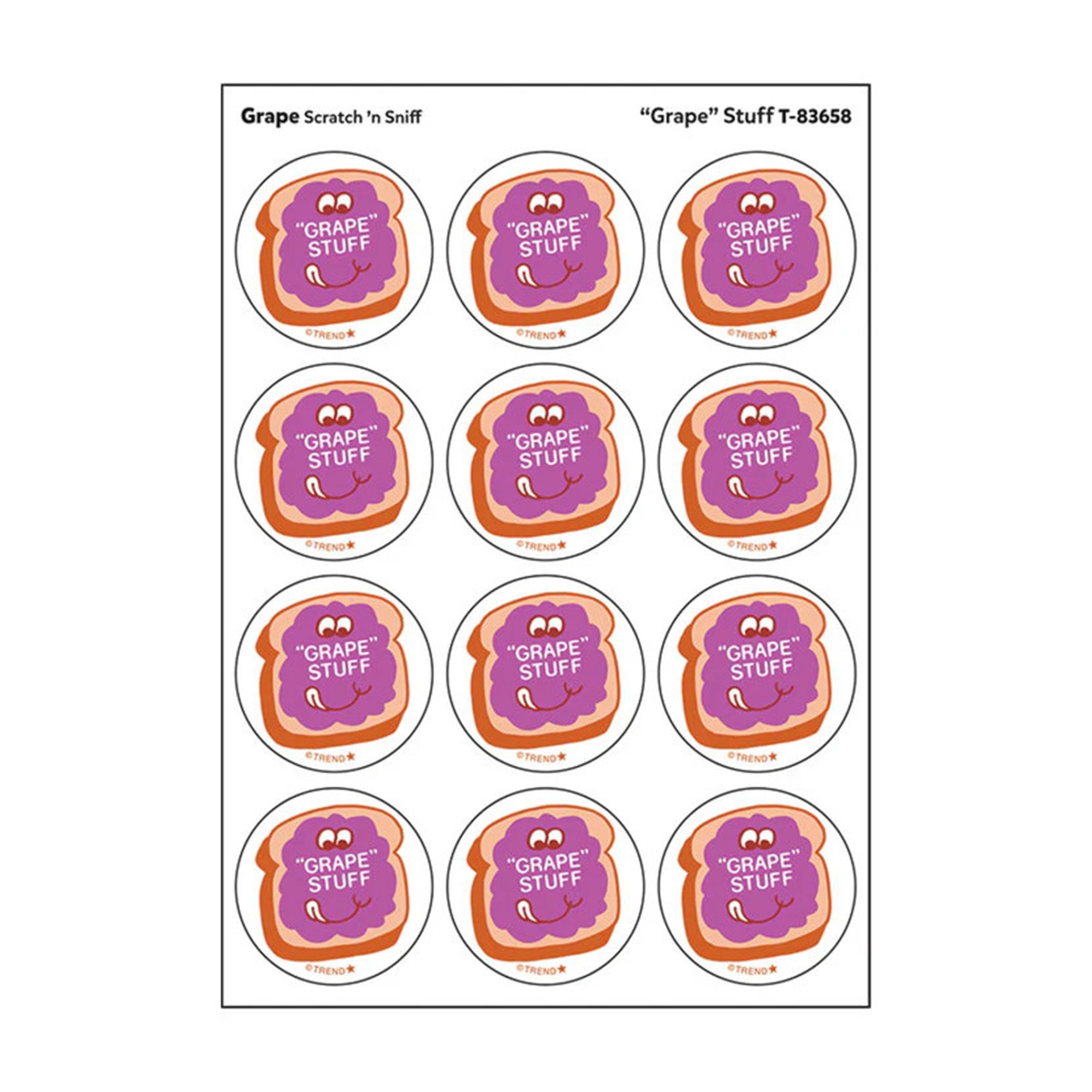 Grape-Scented Retro Stickers, 24 Pack