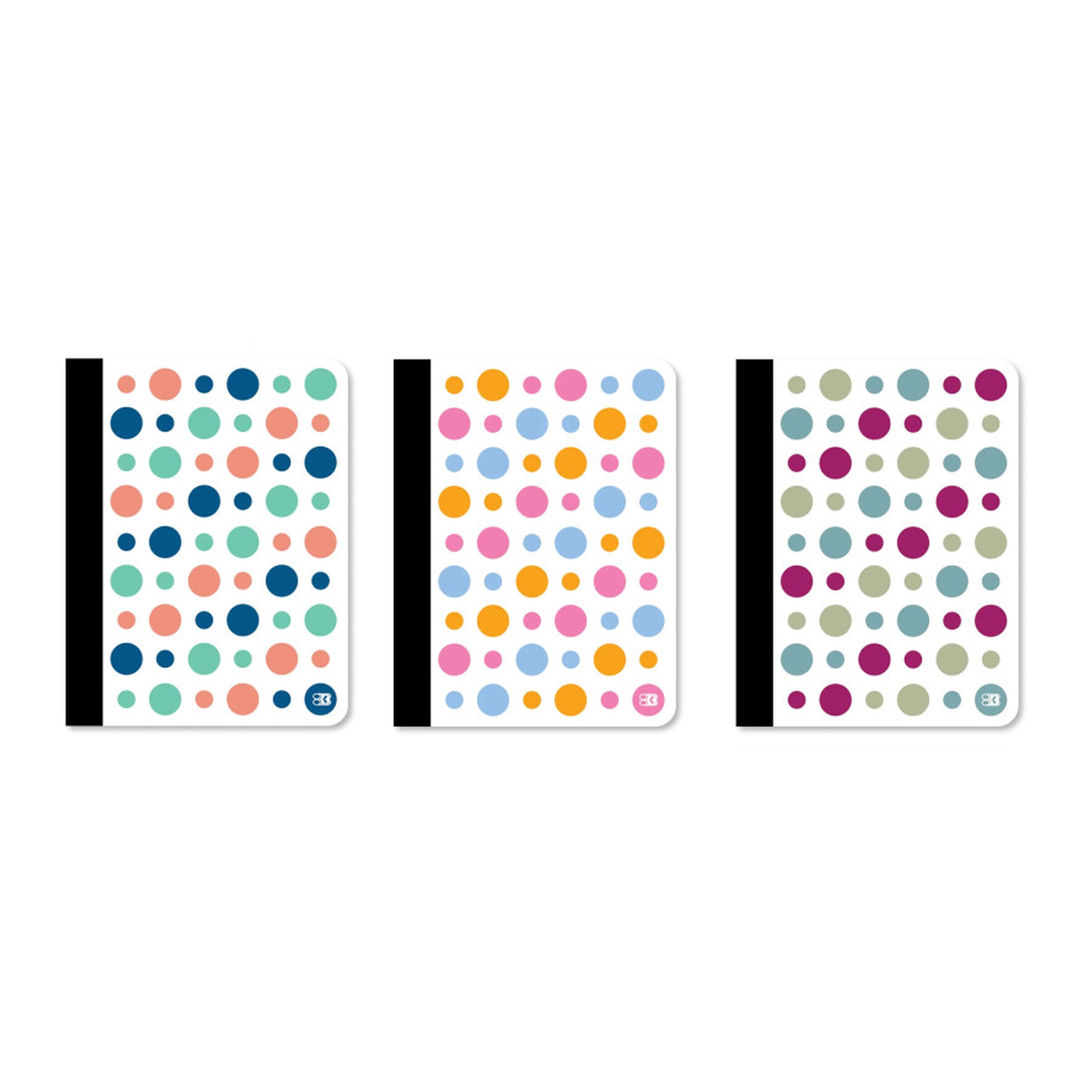 Polka Dot College-Ruled Composition Books, 100 Pages, 3-Pack