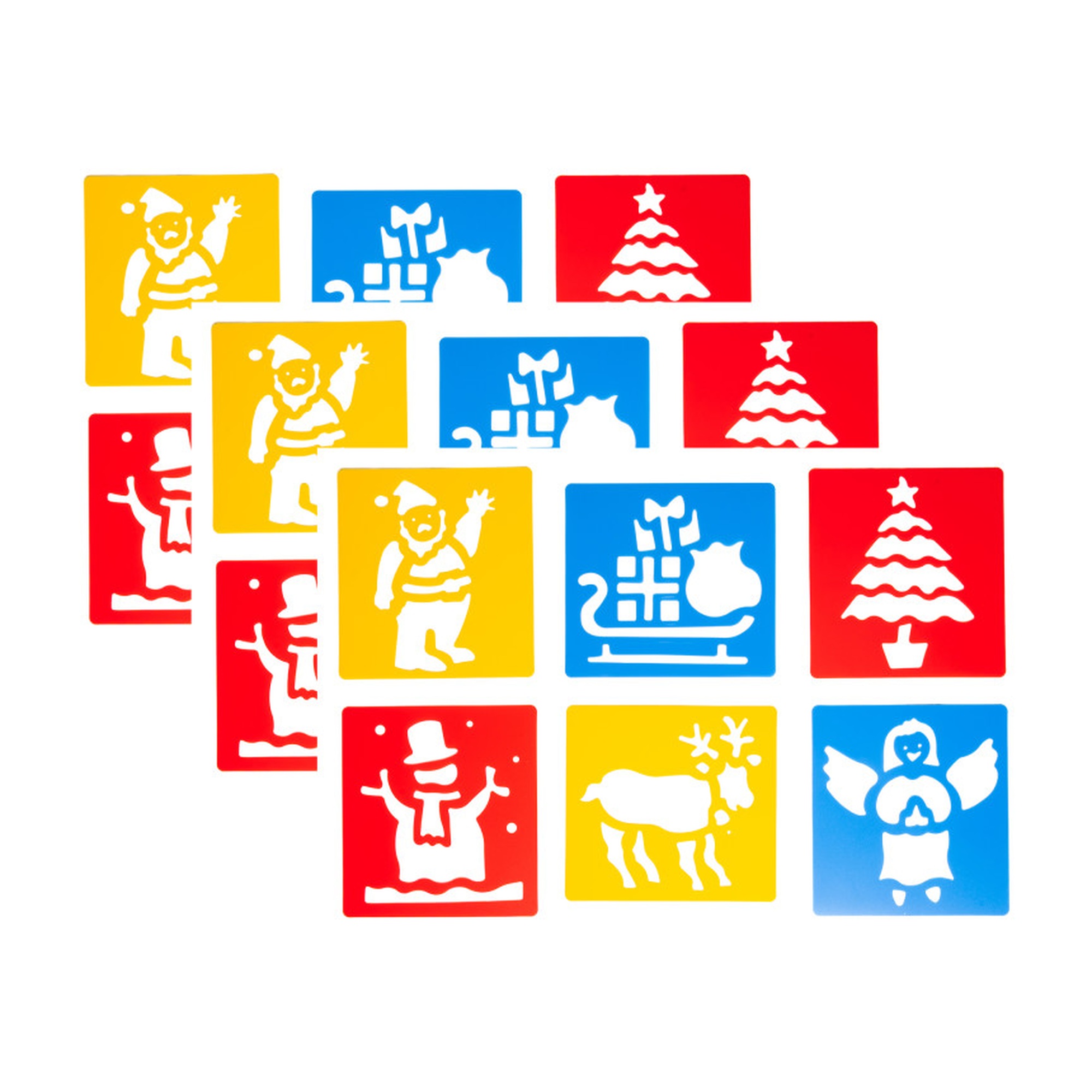 Christmas Plastic Stencil Sets, 18 Stencils
