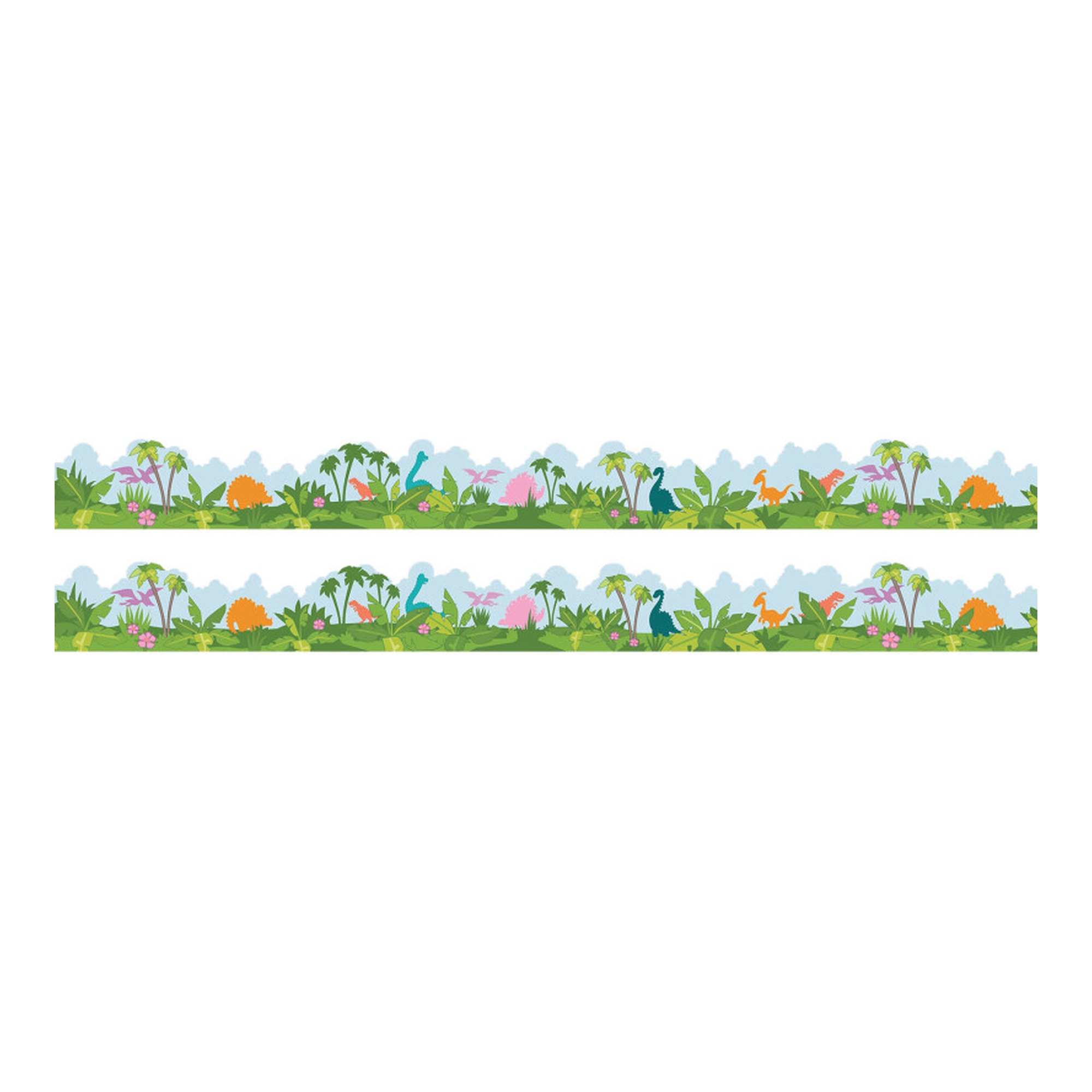 Dinosaur Scene Extra-Wide Classroom Border Trim, 24 Strips