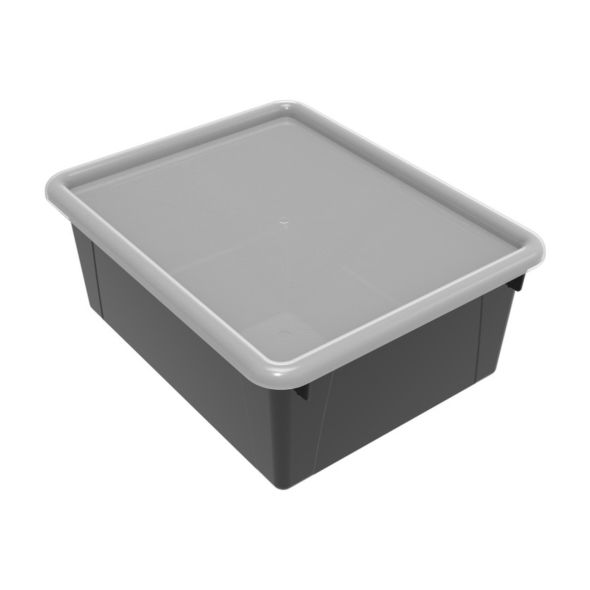 Black Deep Storage Tray with Lid