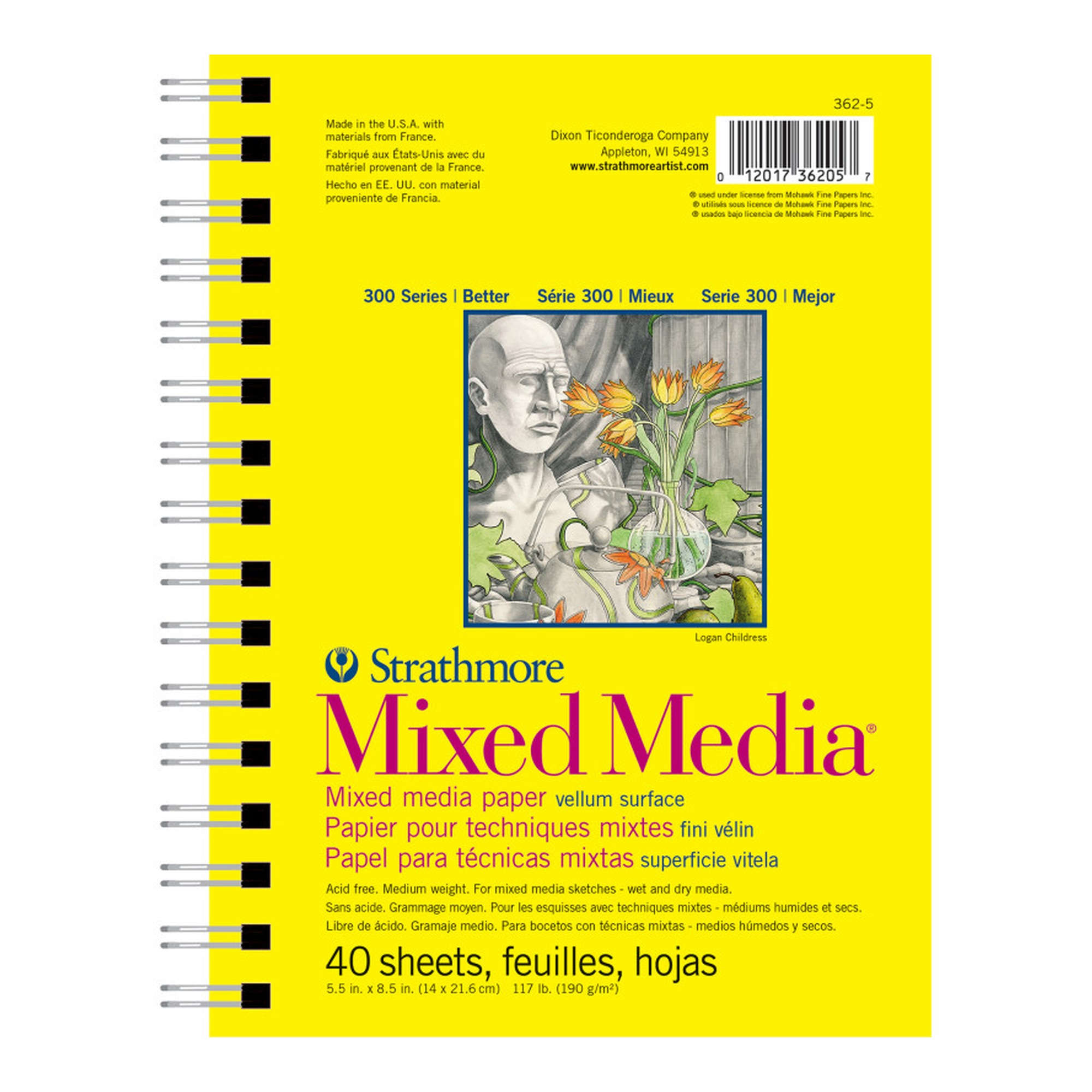 300 Series Mixed Media Pad, 5.5 x 8.5 Inches, 40 Sheets