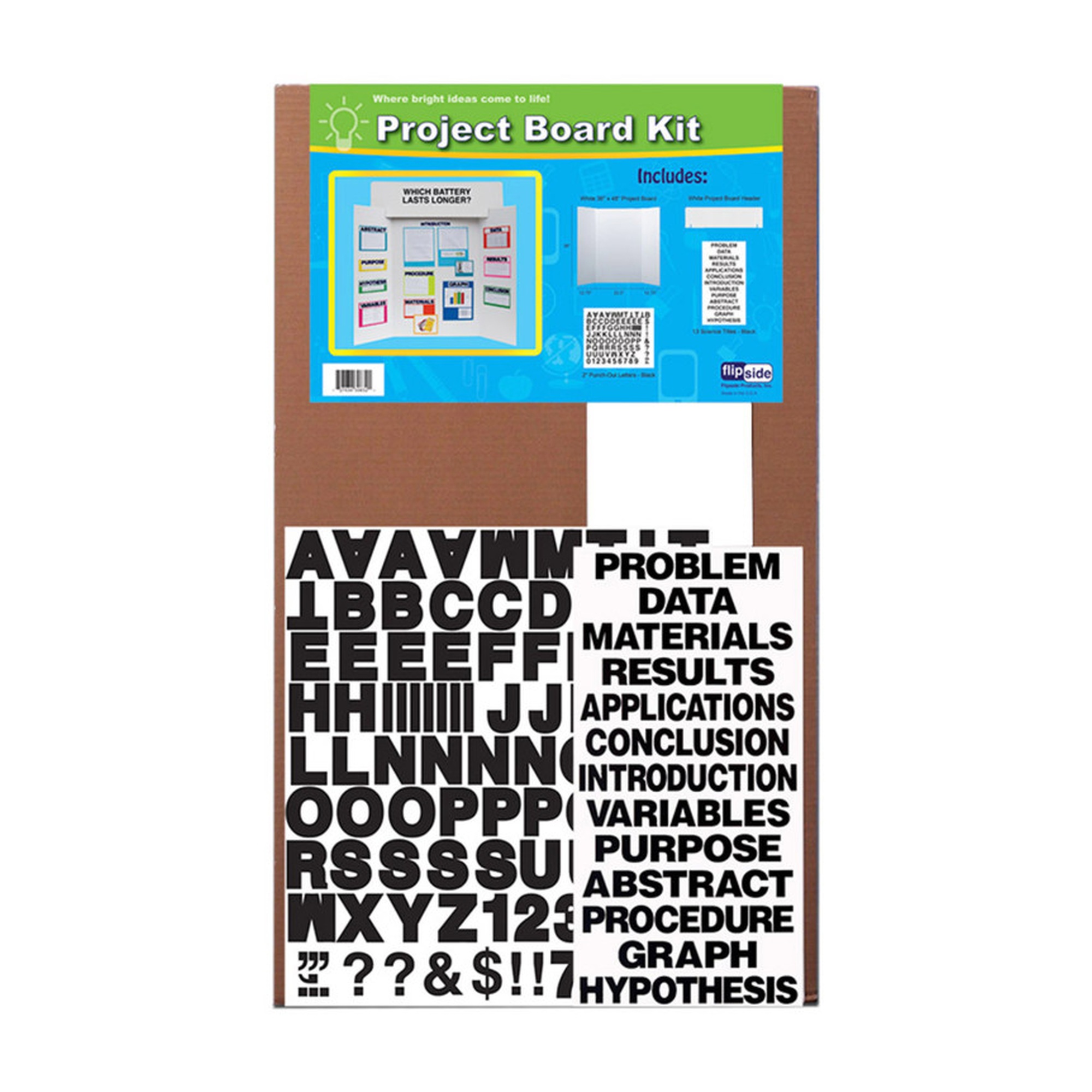 Science Project Board Kit with Header and Letter Set, 36 x 48, 24-Pack