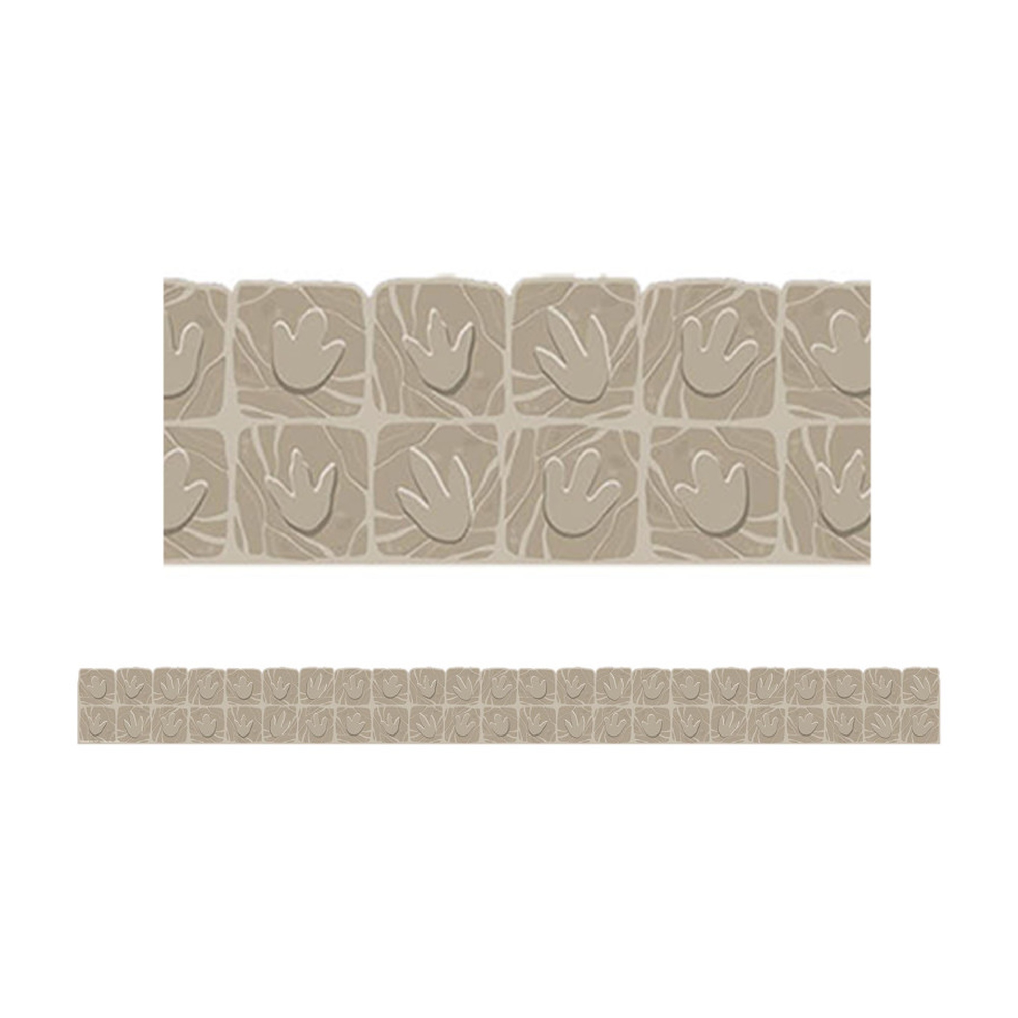 Dino Quest Stone Tracks Extra-Wide Classroom Border Trim, 12 Strips