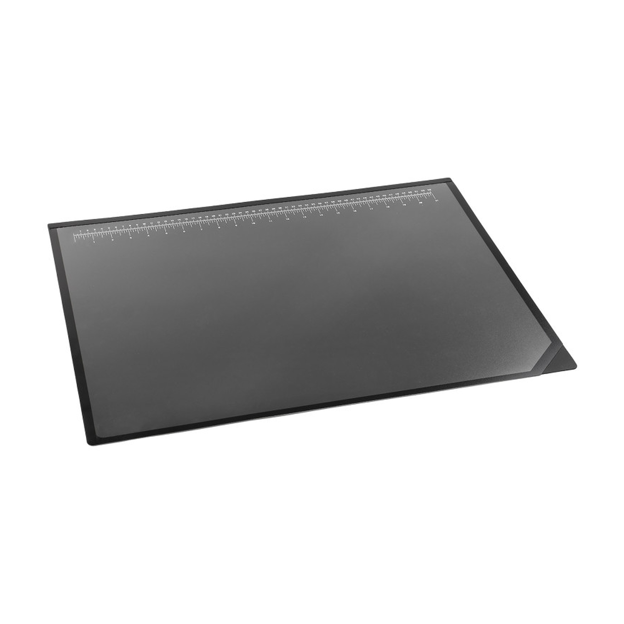 Clear Lift-Top Desk Pad with Ruler, Black, 19 x 24 in.