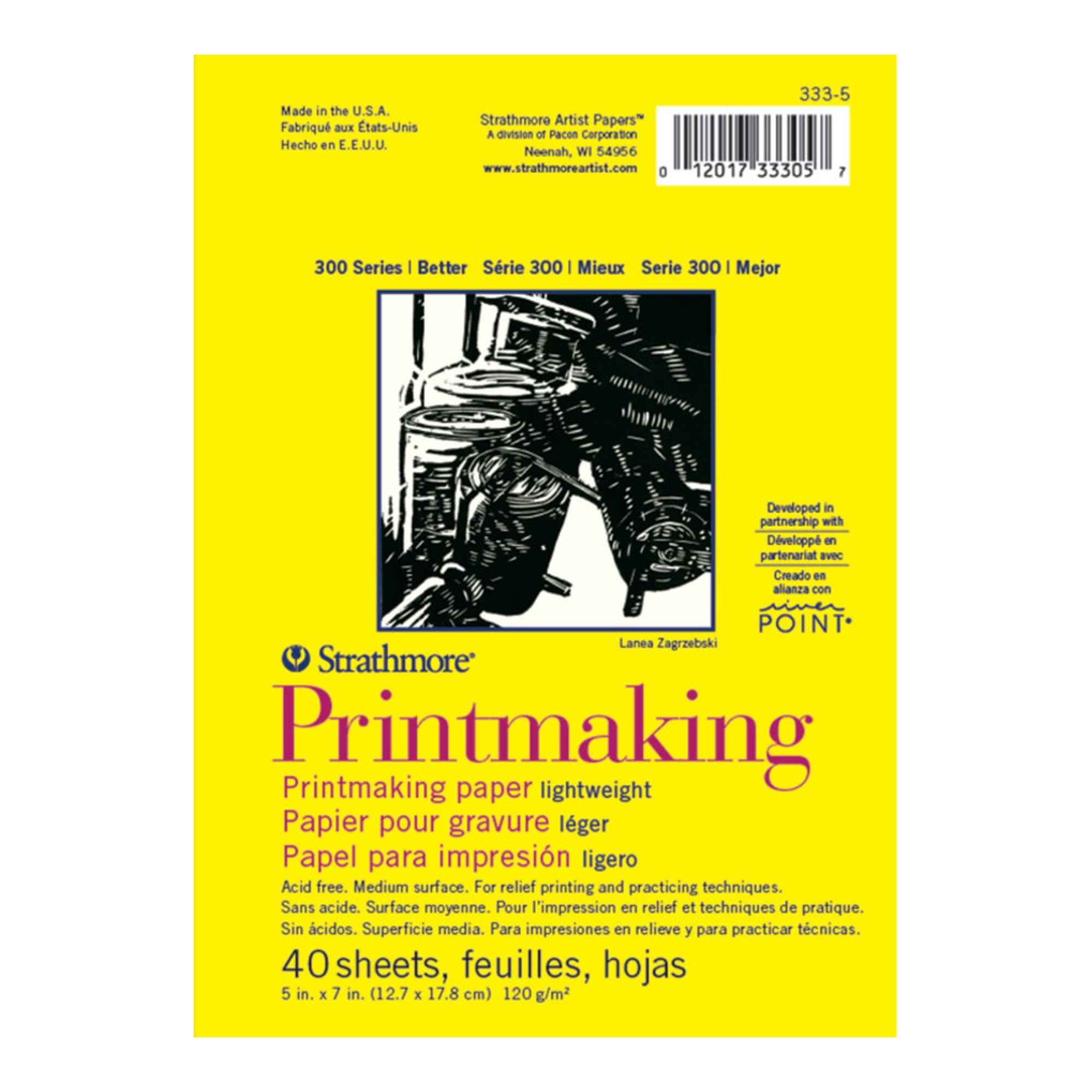 300 Series Printmaking Pad, 5 x 7 Inches, 40 Sheets