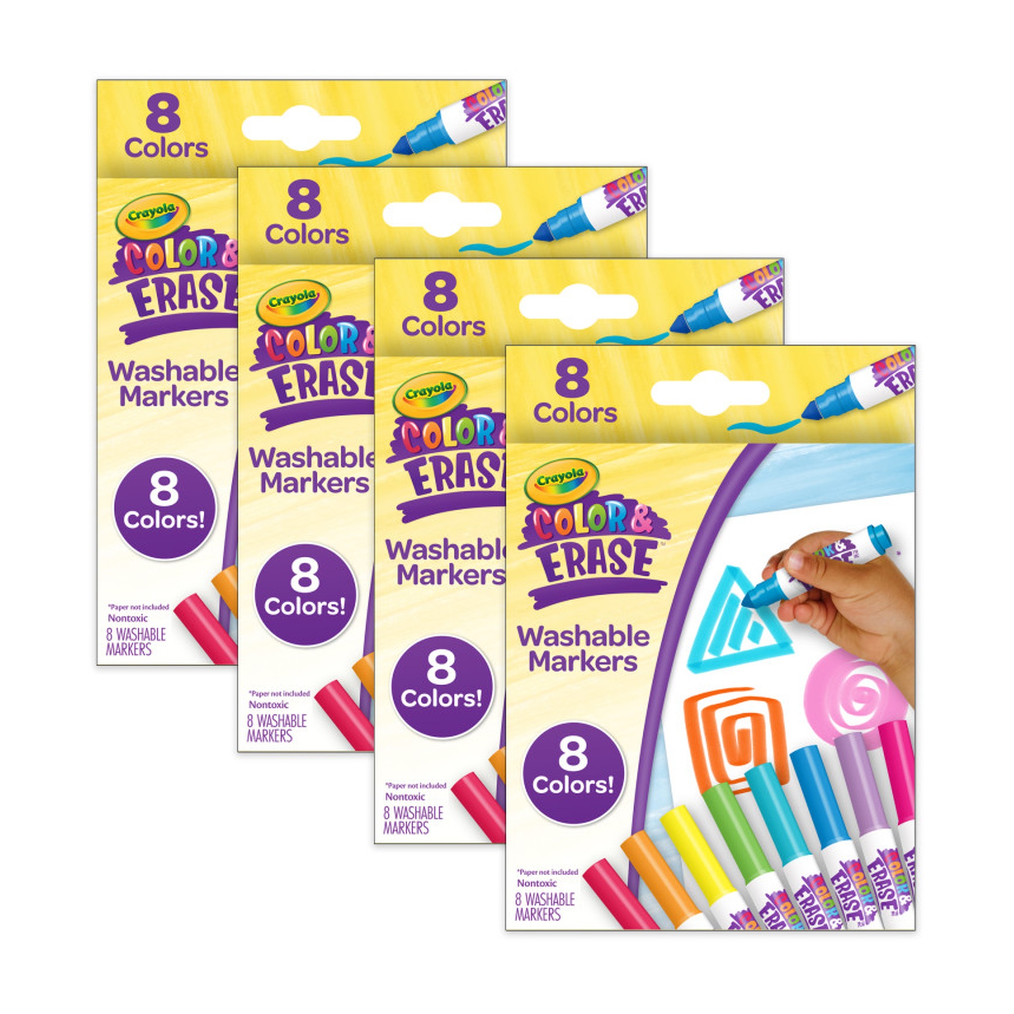 Color & Erase Washable Marker Refill Set, Assorted Colors, 32 Markers