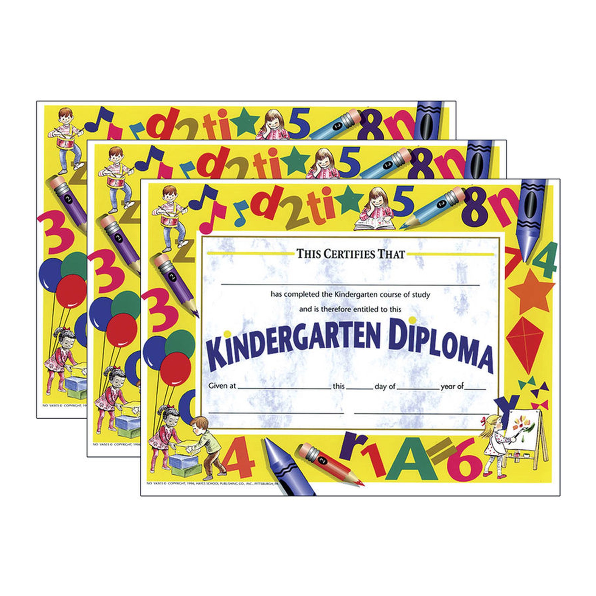 Kindergarten Diploma Certificates, 8.5 x 11 in., 90 Count