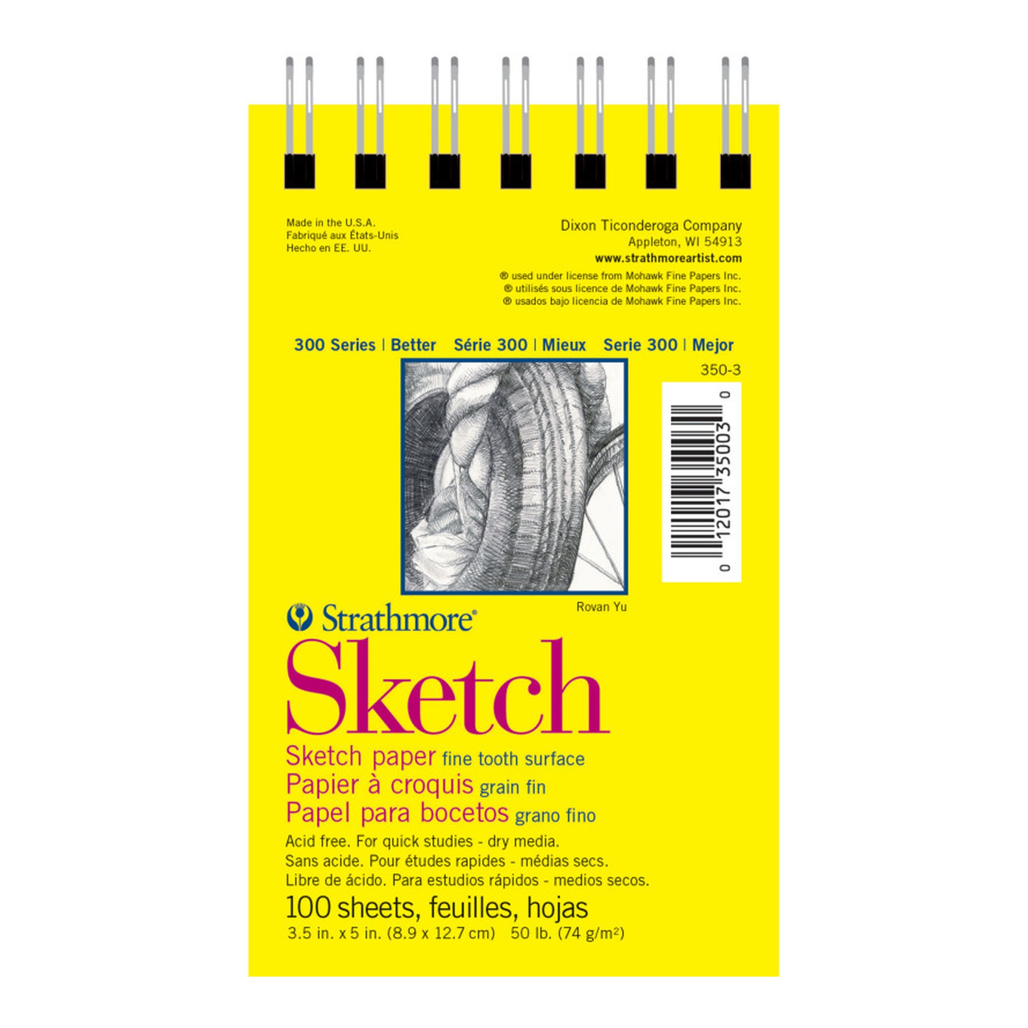 Side-Wire Sketch Pad, 100 Sheets, 3.5 x 5 in.