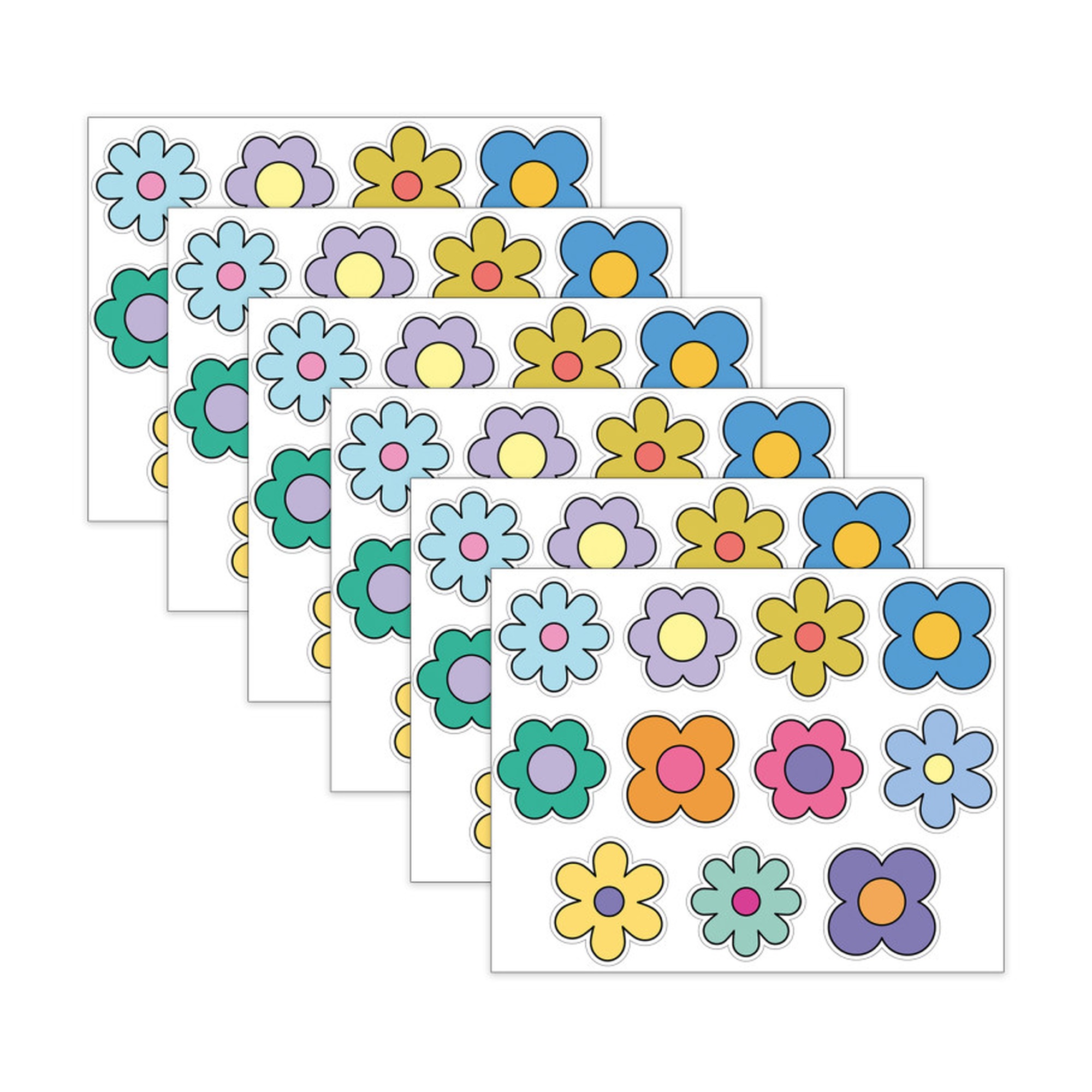 Retro Remix Flower Cutouts, 216 Count
