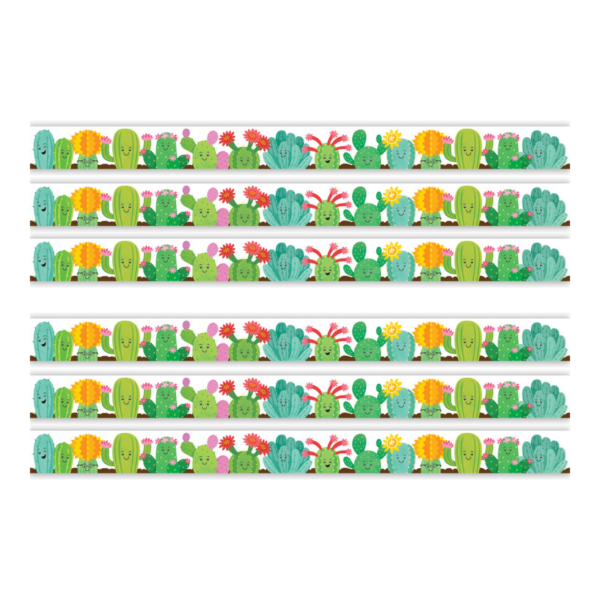 Happy Cactus Crew Die-Cut Border Trim, 6 Packs