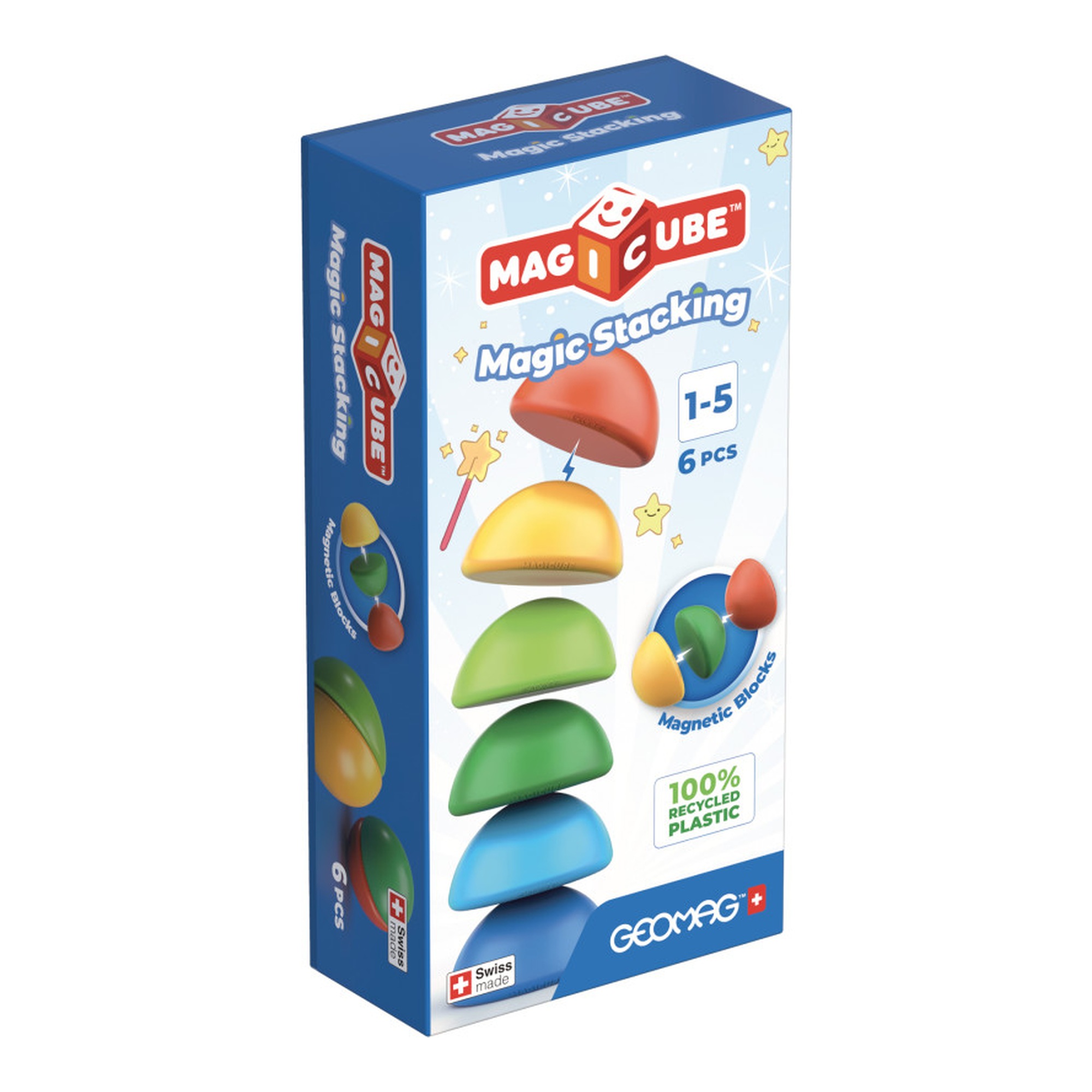 Magnetic Stacking Building Cubes, 6-Piece Set