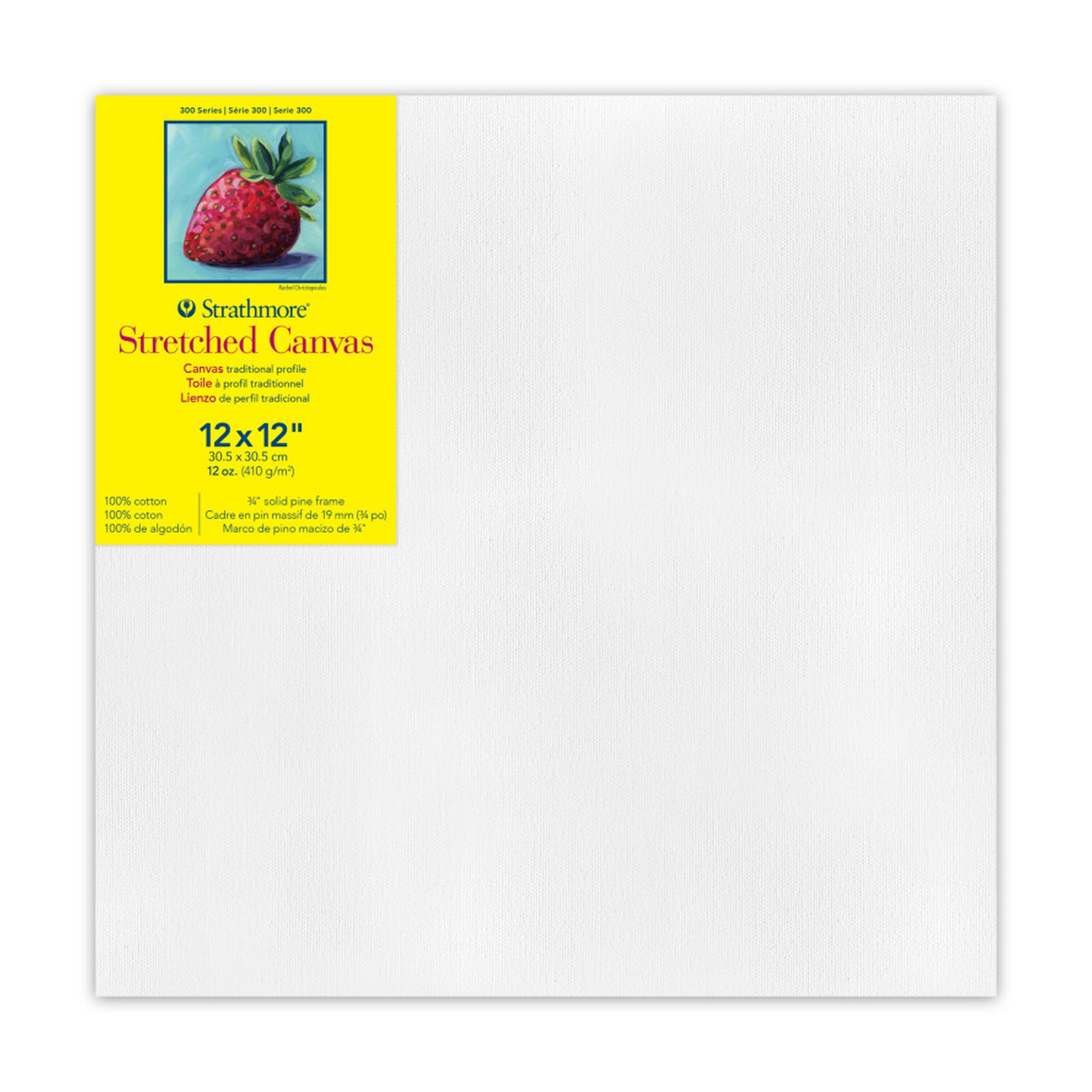 Traditional 12 x 12 Inch Triple-Primed Stretched Canvas