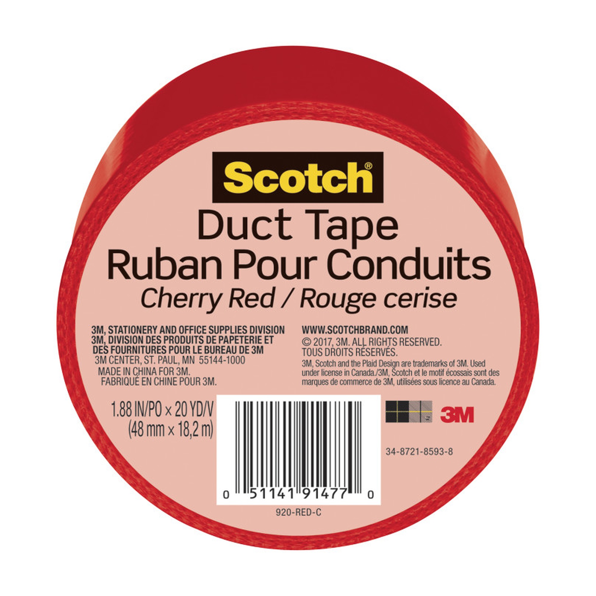 Cherry Red Artist Duct Tape, 1.88 in x 20 yd