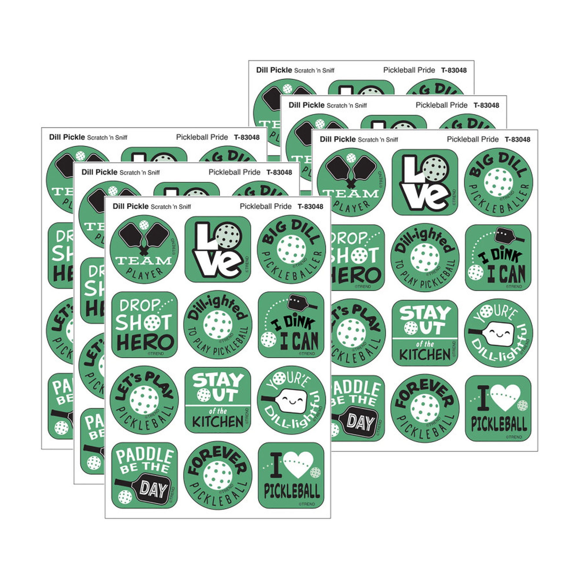 Pickleball Dill Pickle Scented Scratch-and-Sniff Stickers, 288 Count