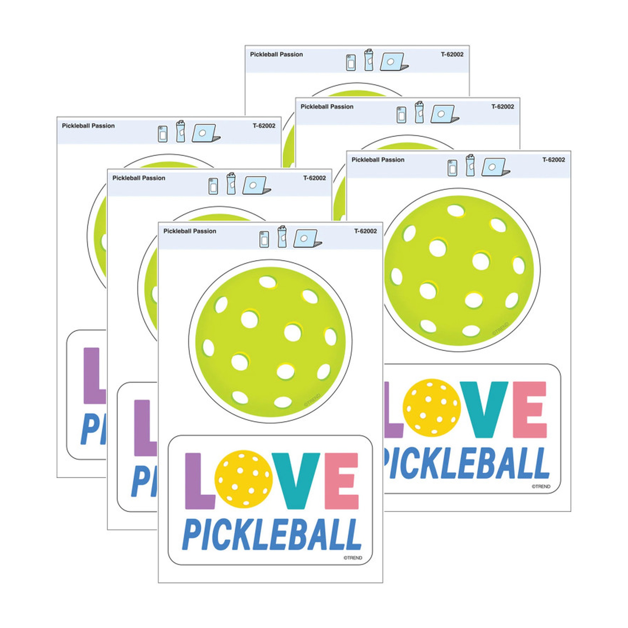 Pickleball Passion Vinyl Stickers, 12 Stickers