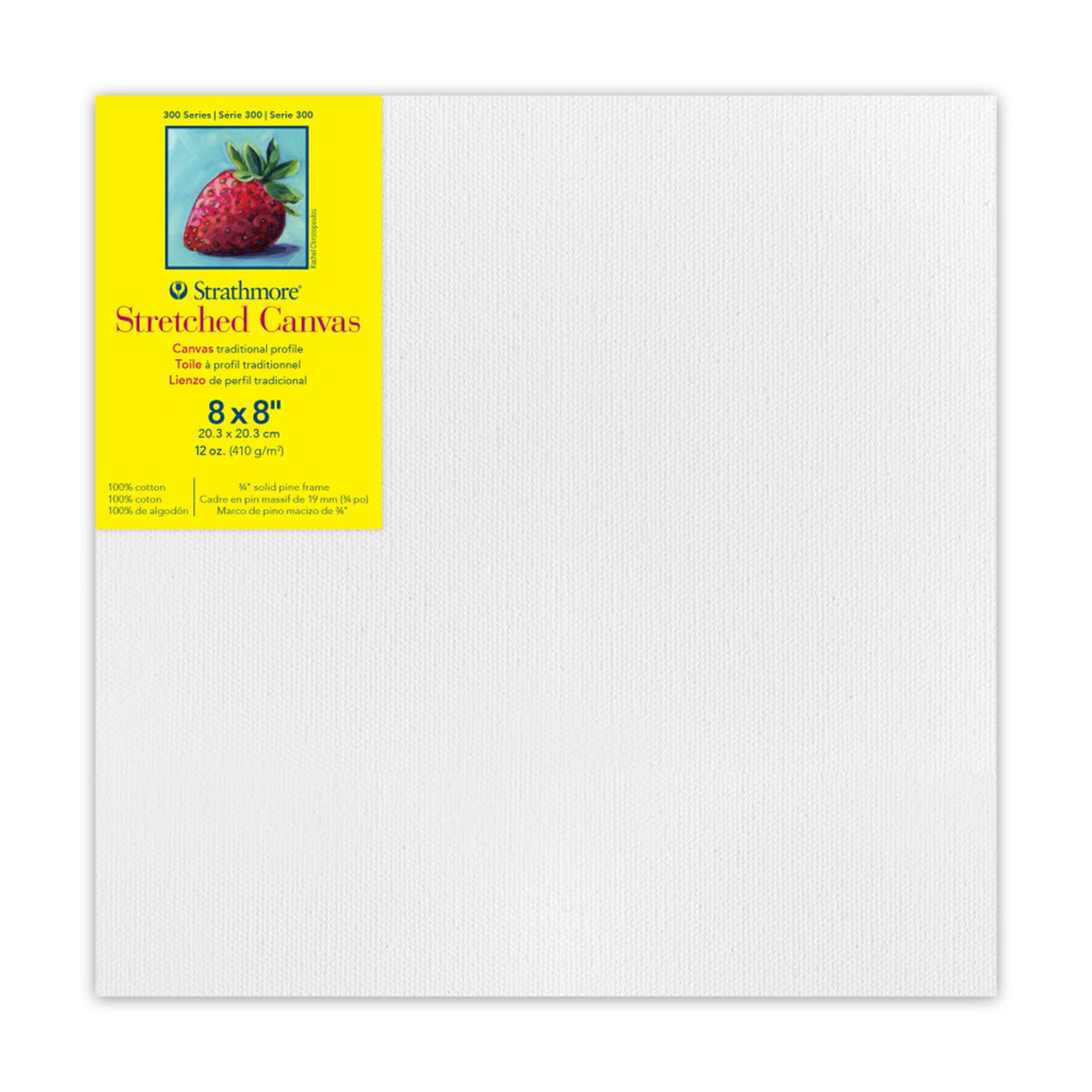 Traditional Stretched Canvas, 8 x 8 in., White