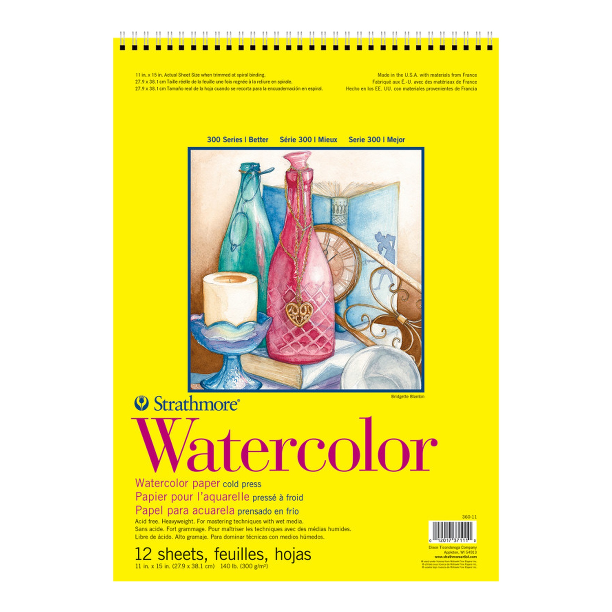 300 Series Cold Press Watercolor Pad, 11 x 15 in., 12 Sheets