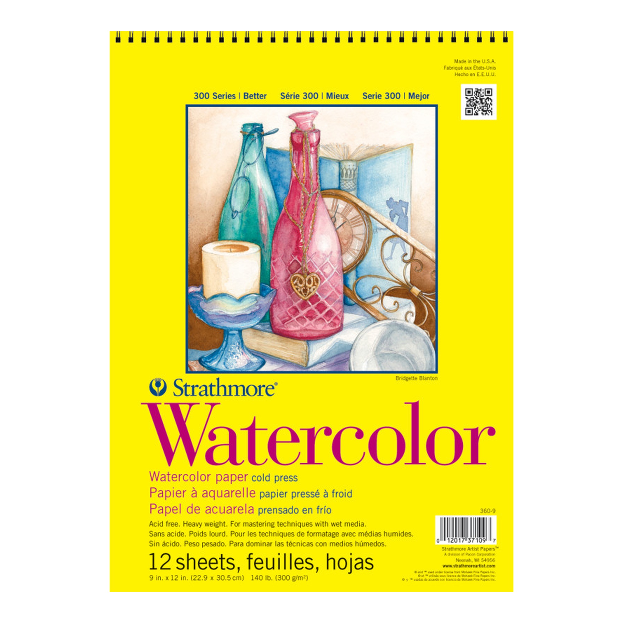 300 Series Cold Press Watercolor Pad, 9 x 12 in., 12 Sheets