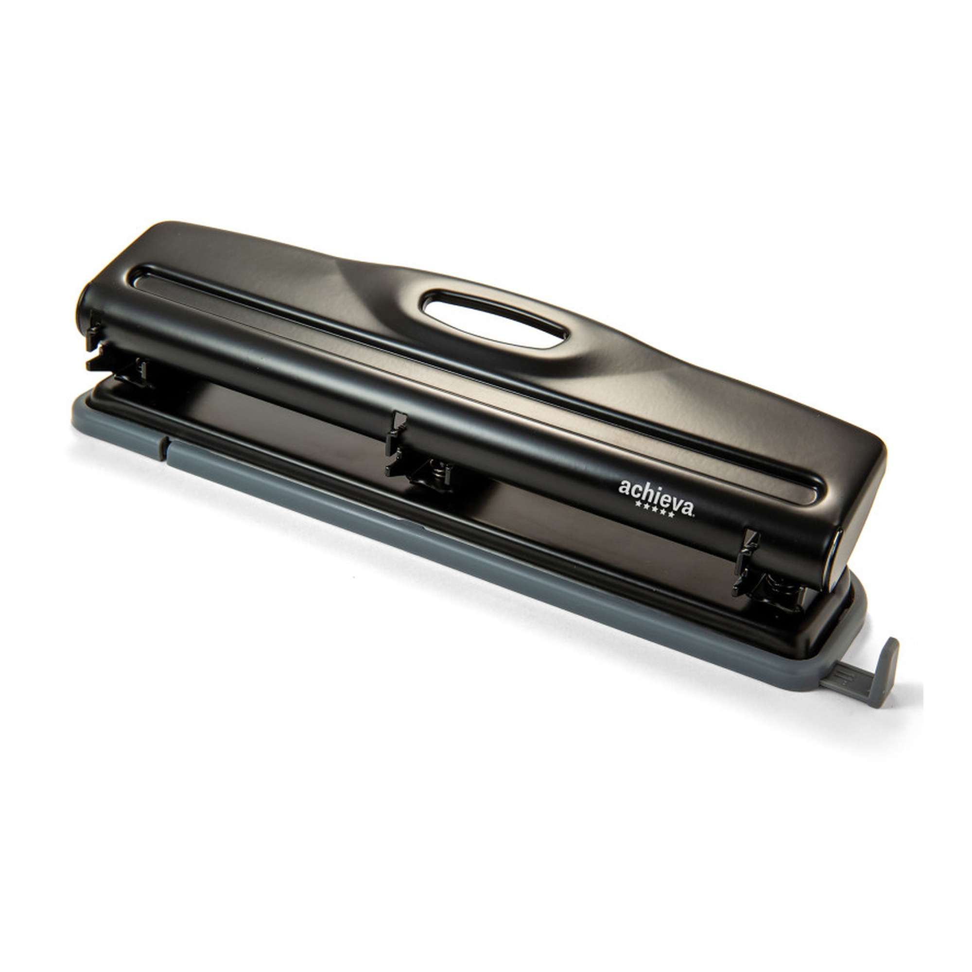 Economy 3-Hole Punch, 12-Sheet Capacity, Black