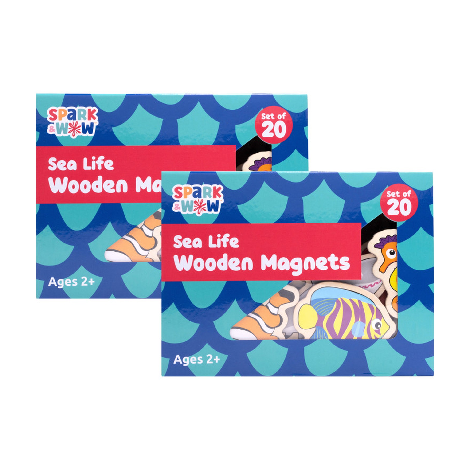 Wooden Sea Life Magnets, 40-Piece Set