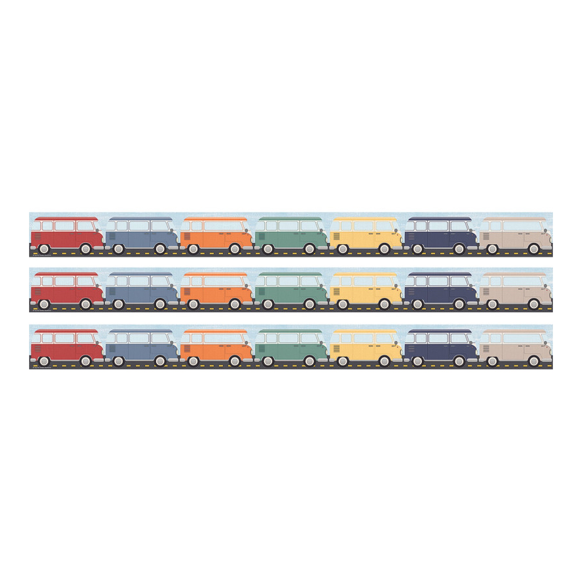 Road Trip Camper Van Straight Border Trim, 3-Pack