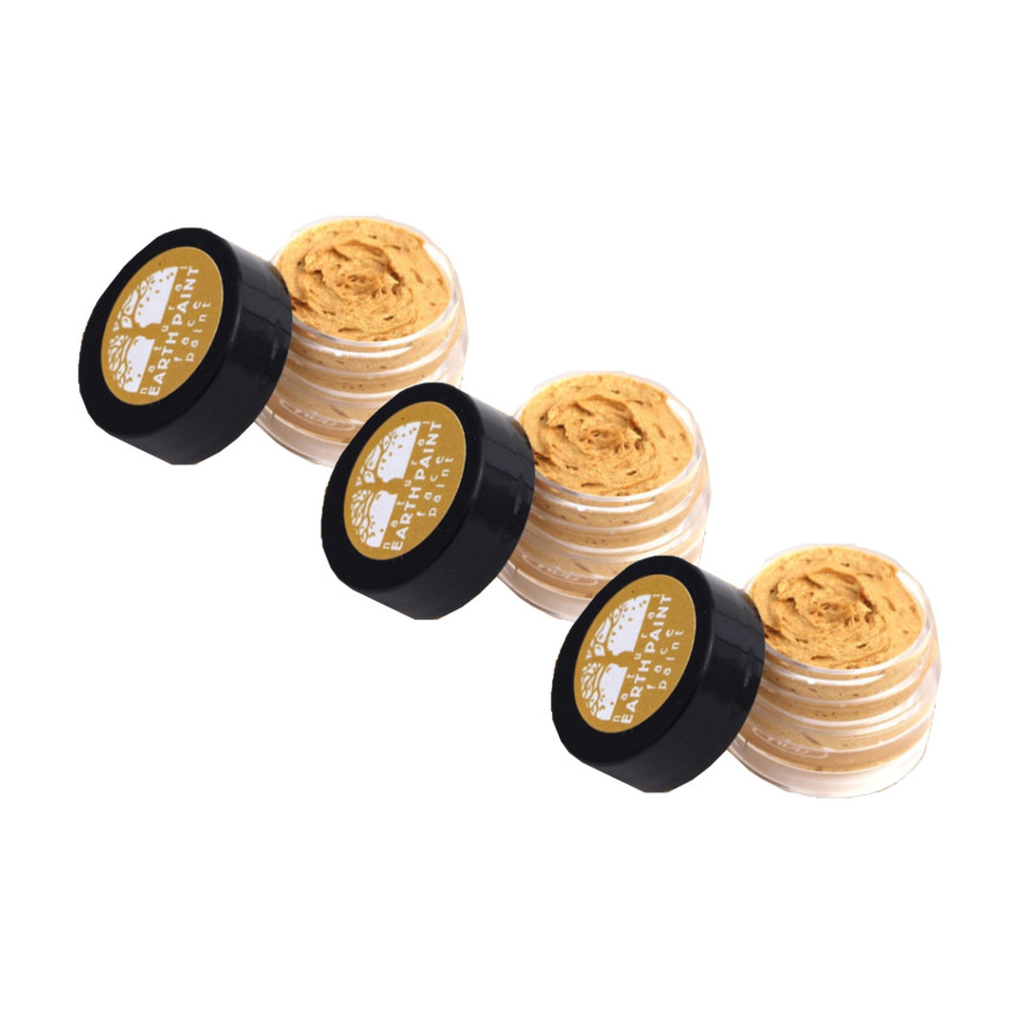 Gold Natural Face Paint, 3-Pack, 0.4 oz Jars