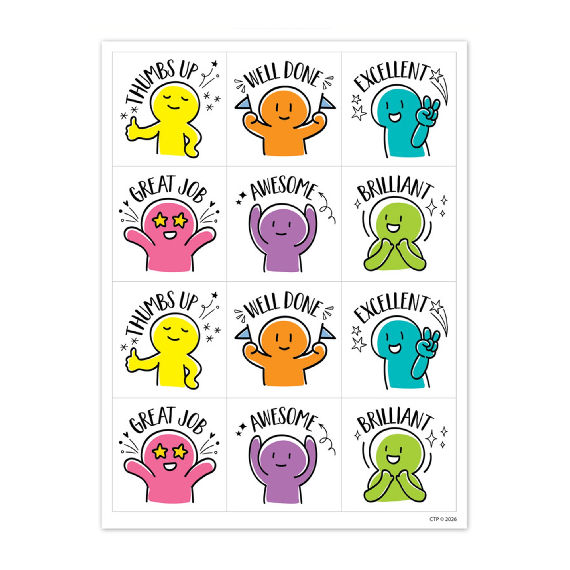 Positive Character Reward Stickers