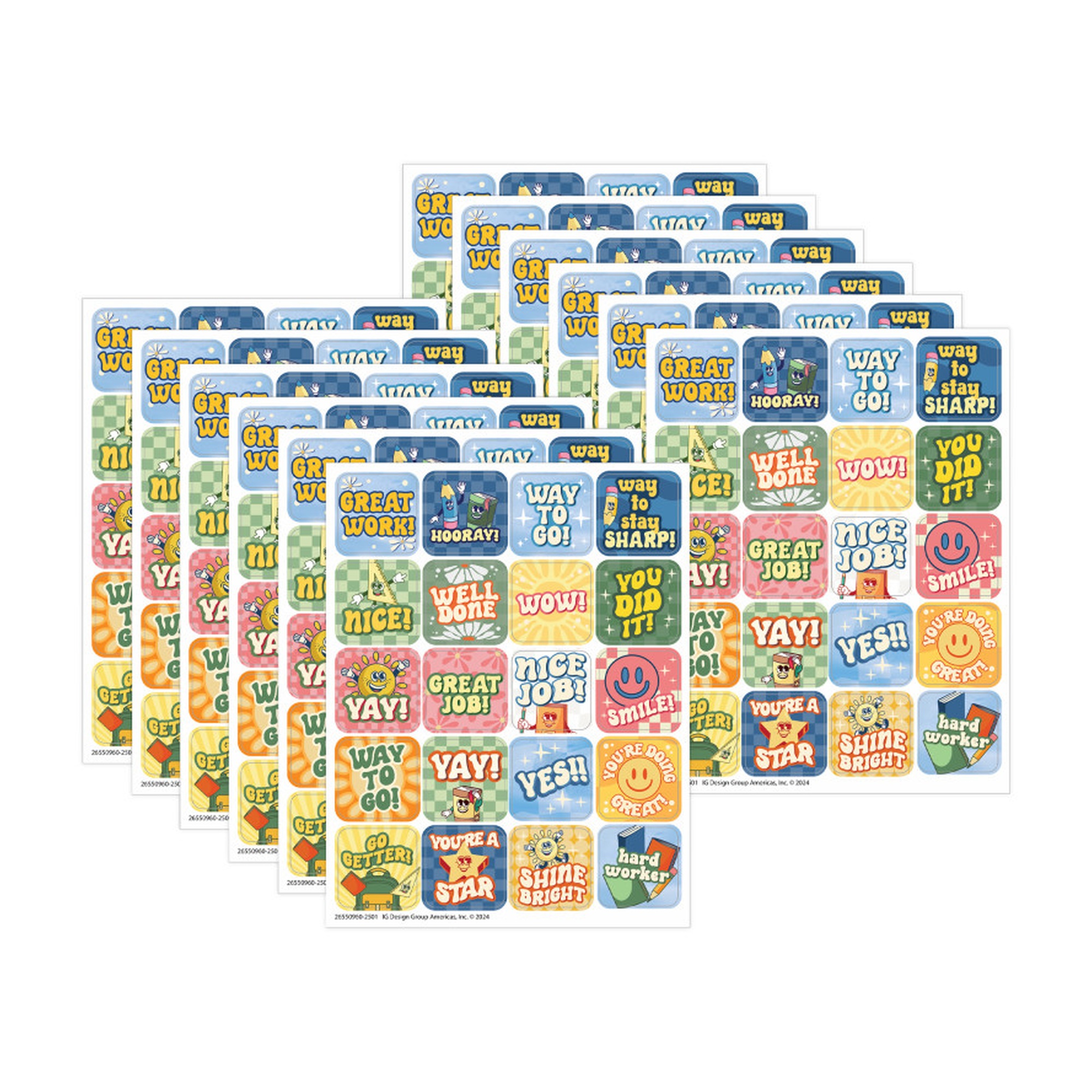 S'Cool Era Motivational Stickers, 120 per Pack, 12 Packs