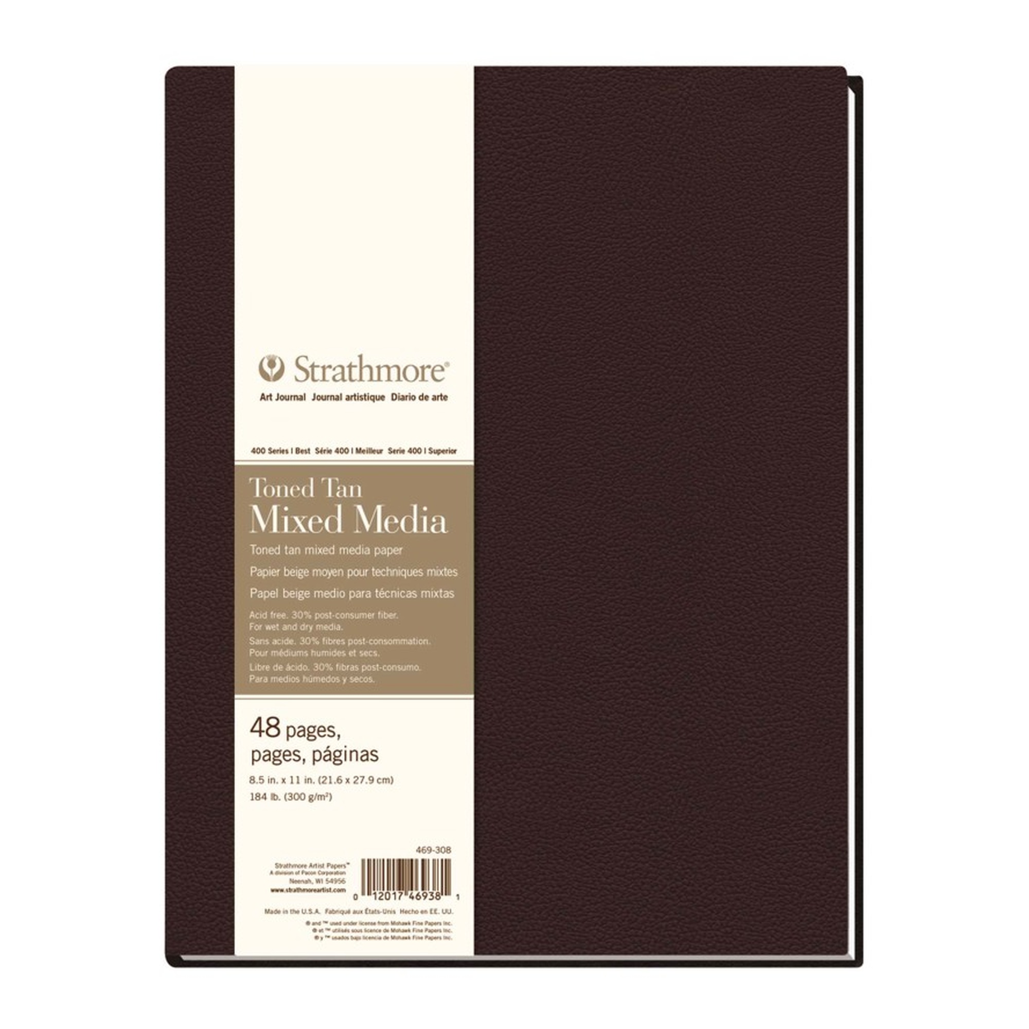 Toned Tan Mixed Media Art Journal, Hardbound, 8.5 x 11 in., 96 Pages