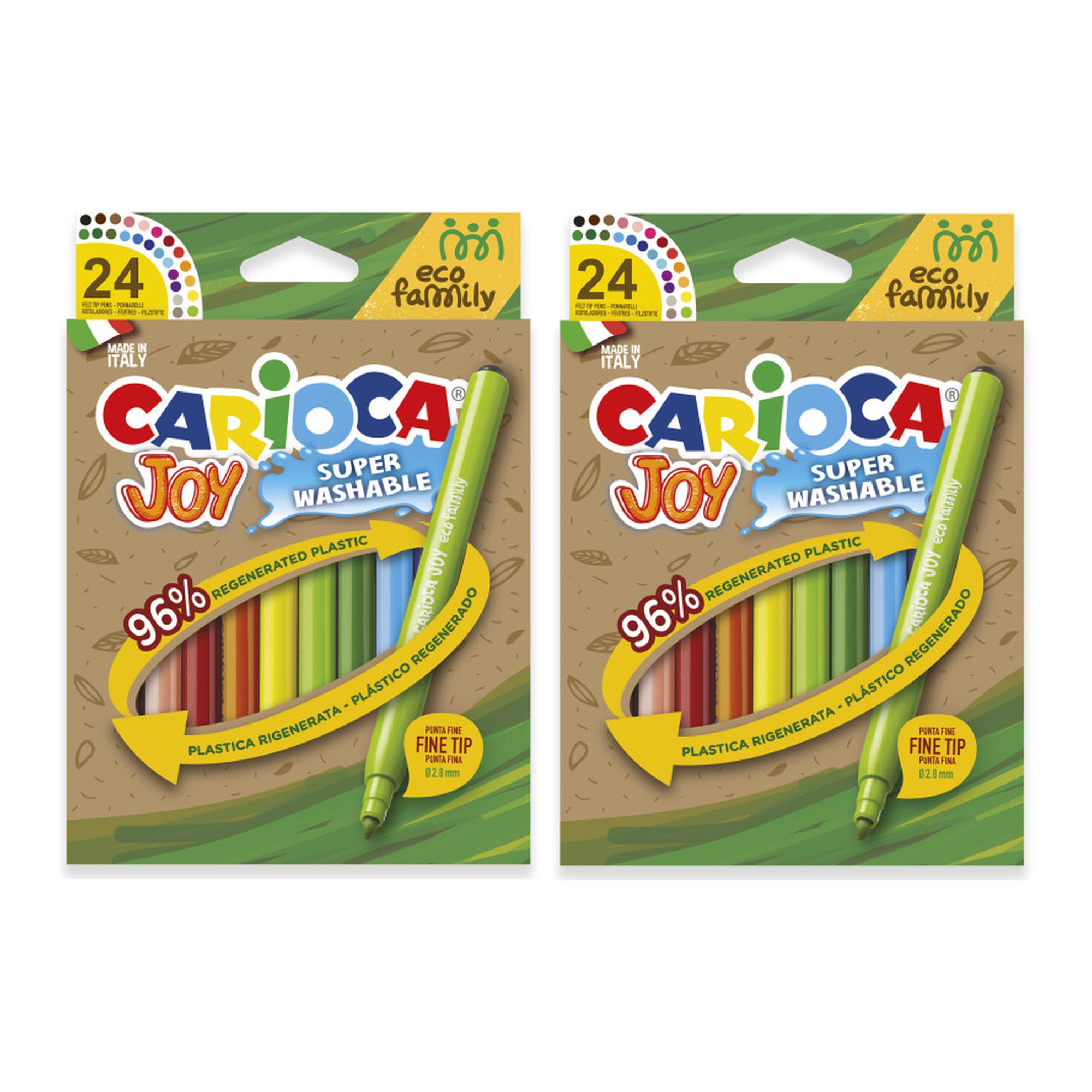 Fine Tip Washable Felt Tip Pens, Assorted Colors, 48 Count
