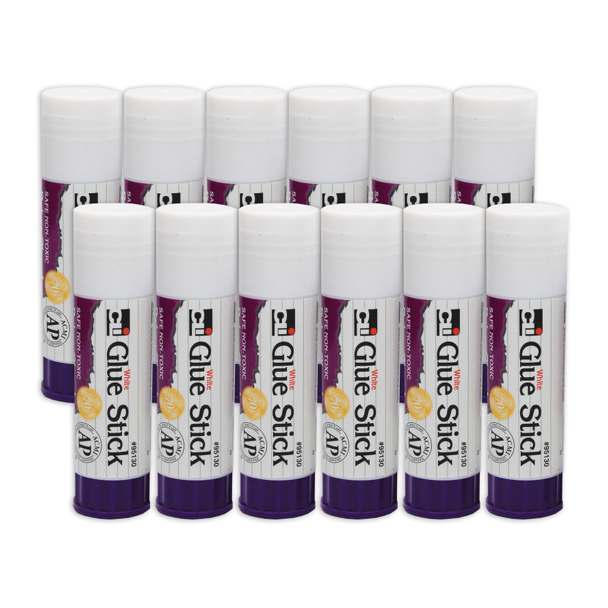 White Economy Glue Sticks, 1.3 oz., 12 Pack