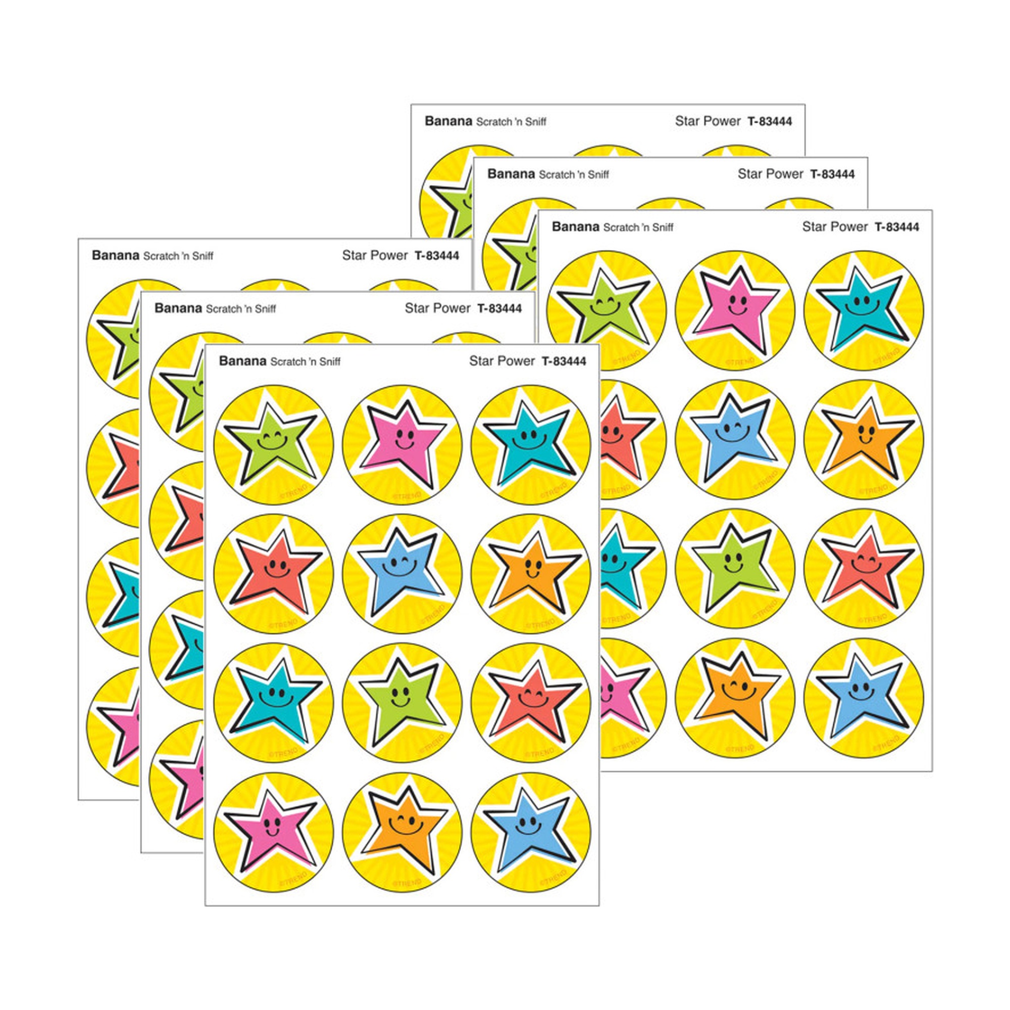 Star Power Banana Scented Scratch-and-Sniff Stickers, 288 Count