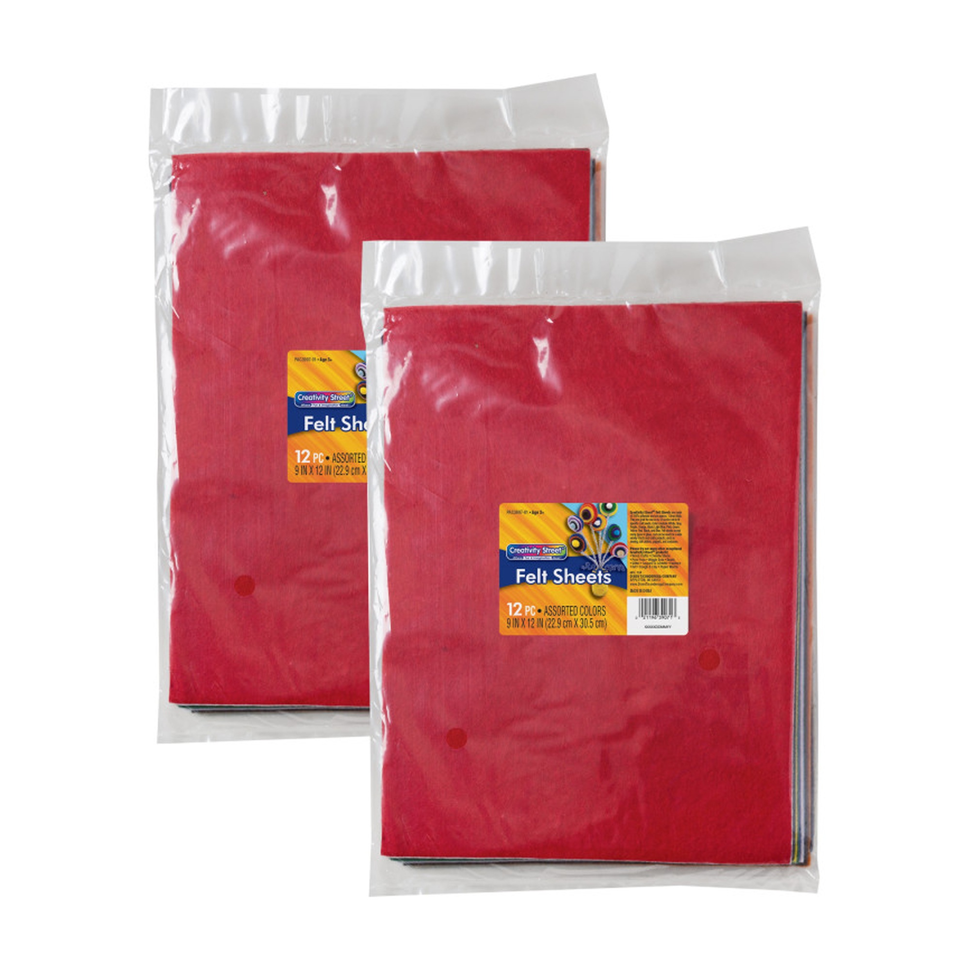 Assorted Color Felt Sheets, 9 x 12 in., 24 Sheets