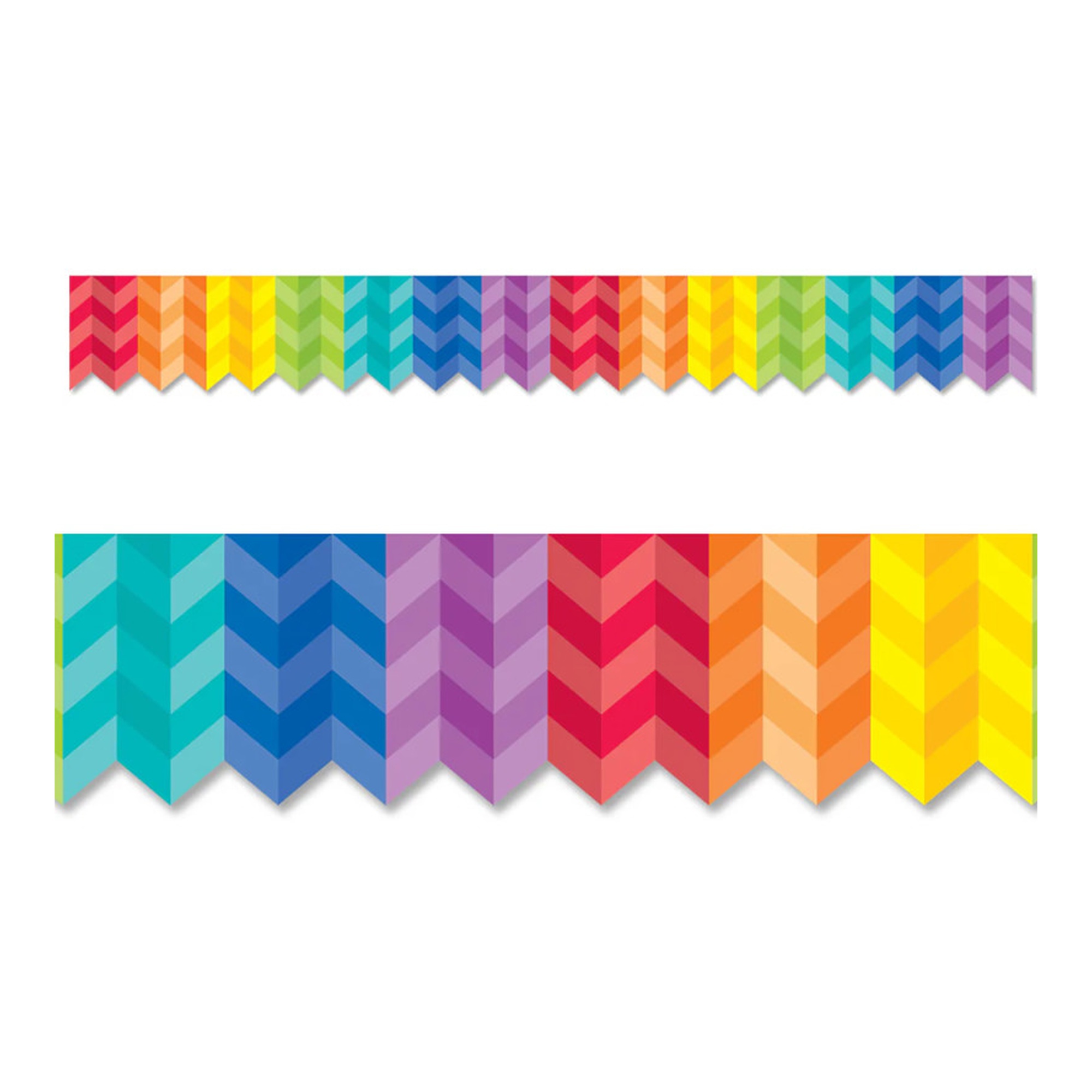 Rainbow Herringbone Decorative Bulletin Board Border
