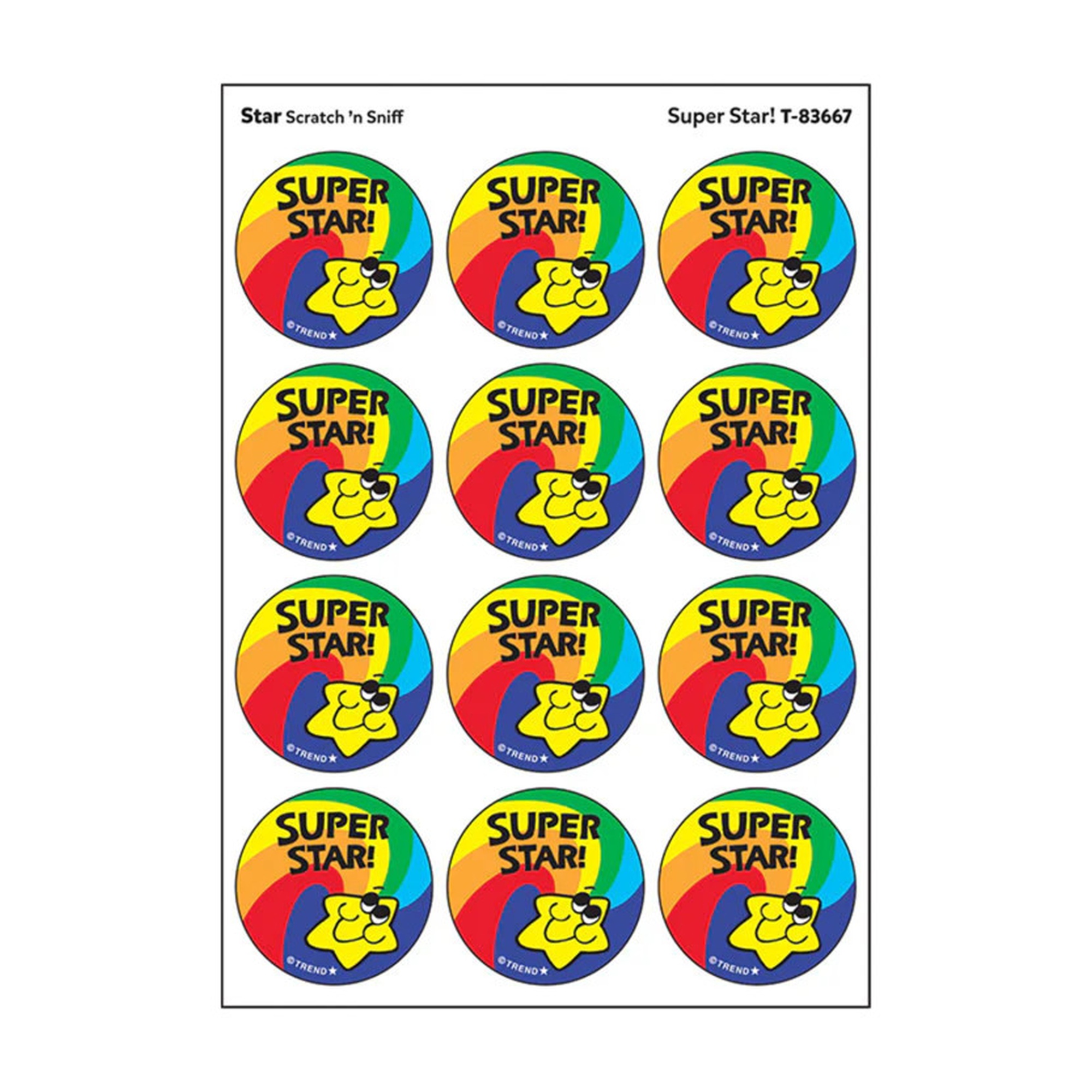 Super Star Scented Stickers, 24 Count