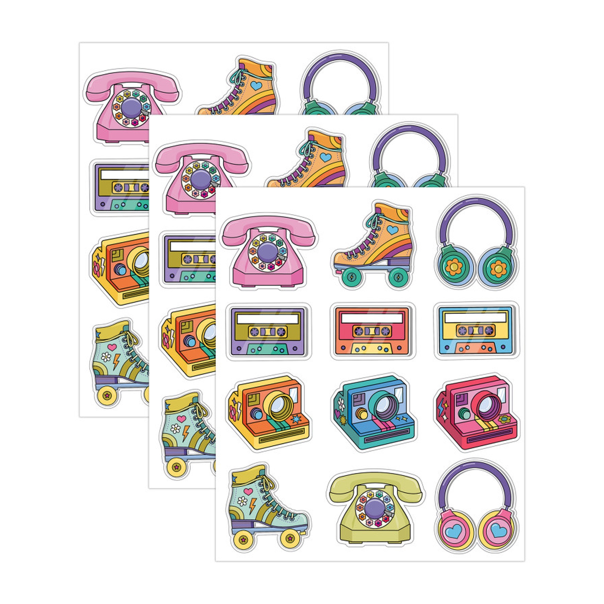 Retro Remix Bulletin Board Cutouts, 108 Count