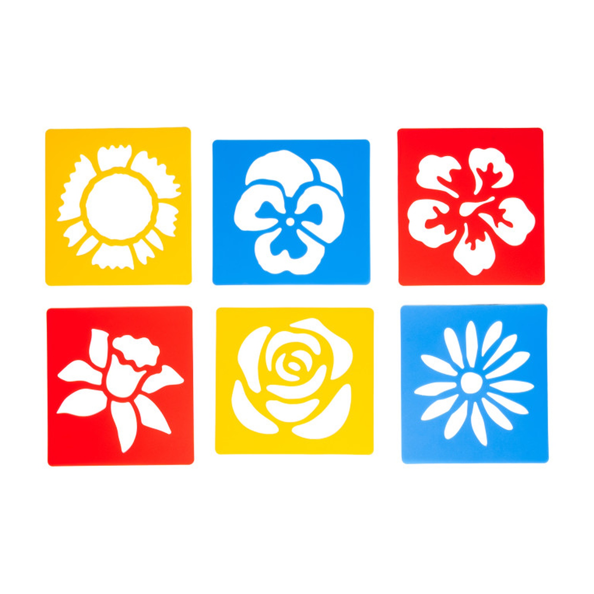 Reusable Plastic Flower Stencil Set, 6 Pack
