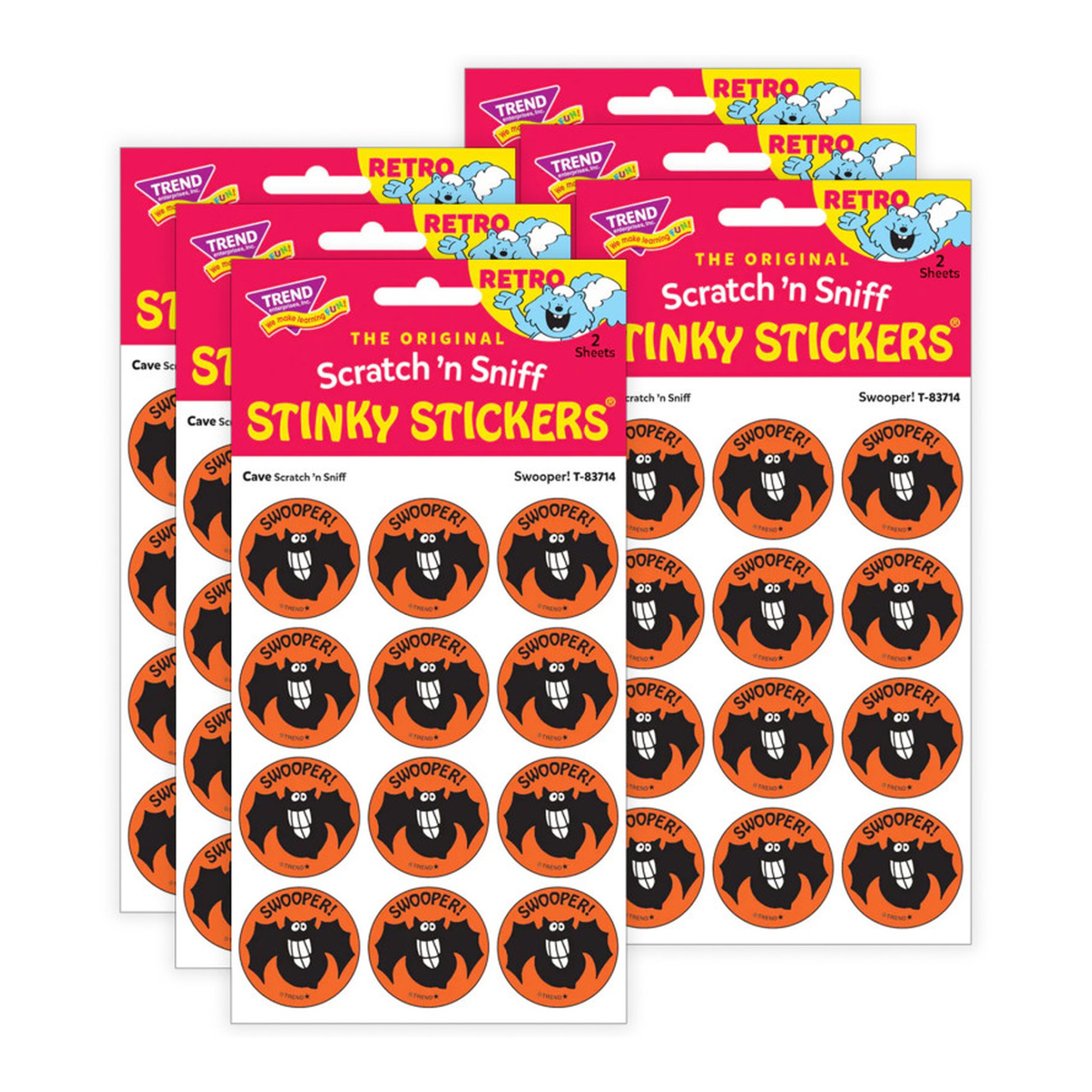 Cave-Scented Bat Scratch-and-Sniff Stickers, 144 Count