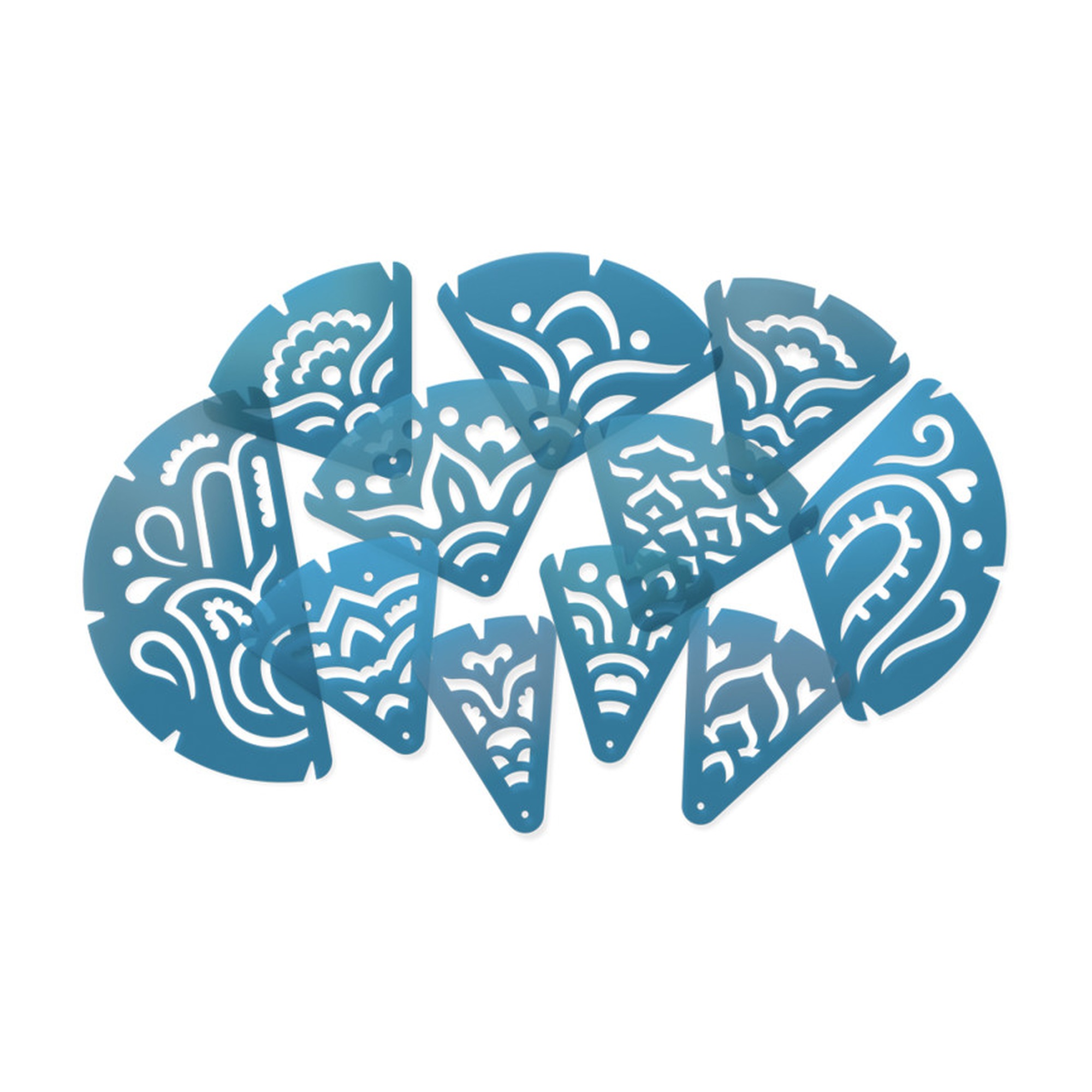 Fraction Mandala Stencil Set, 11 Pieces