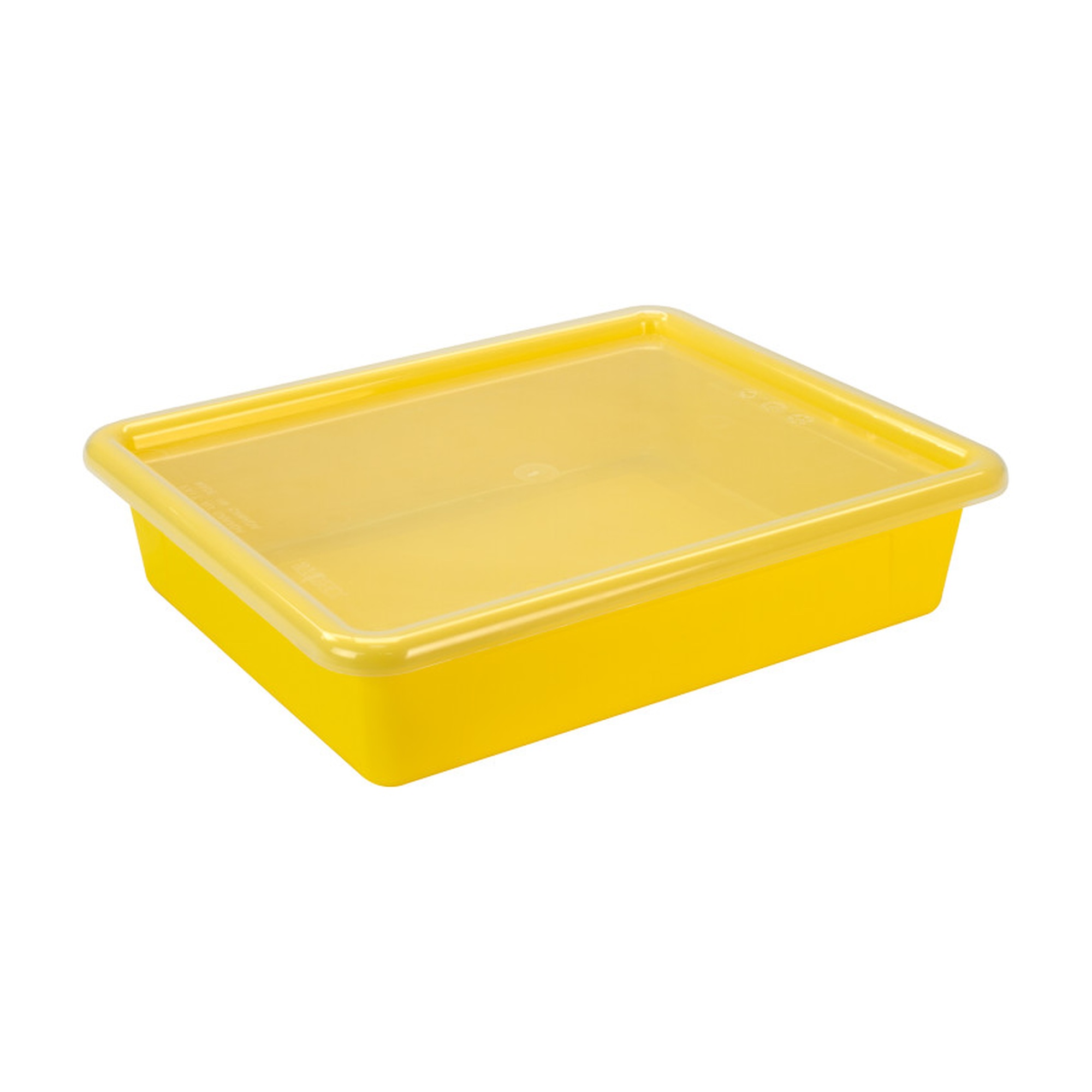 Yellow Flat Storage Tray with Lid