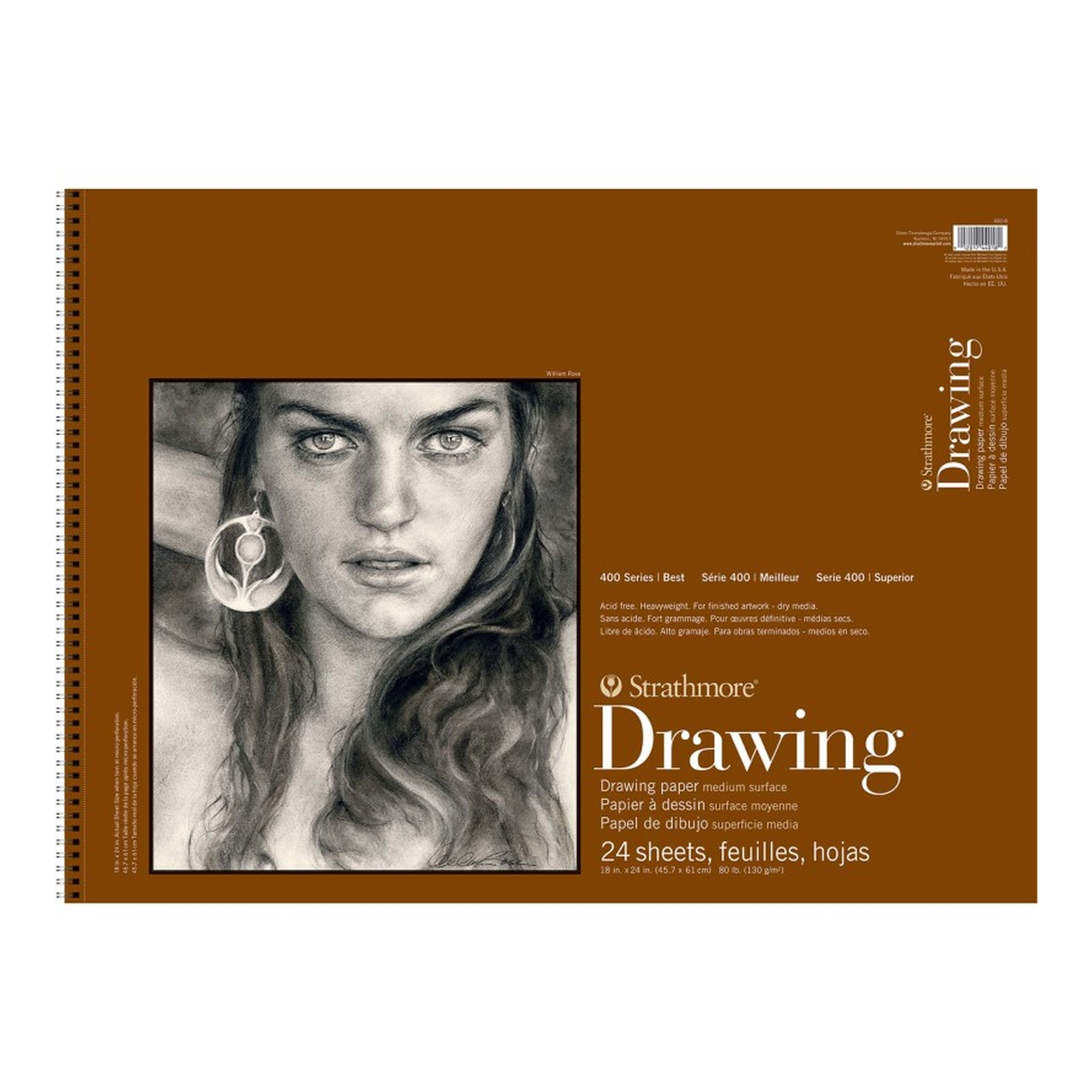 400 Series Drawing Paper Pad, 18 x 24 in., 24 Sheets