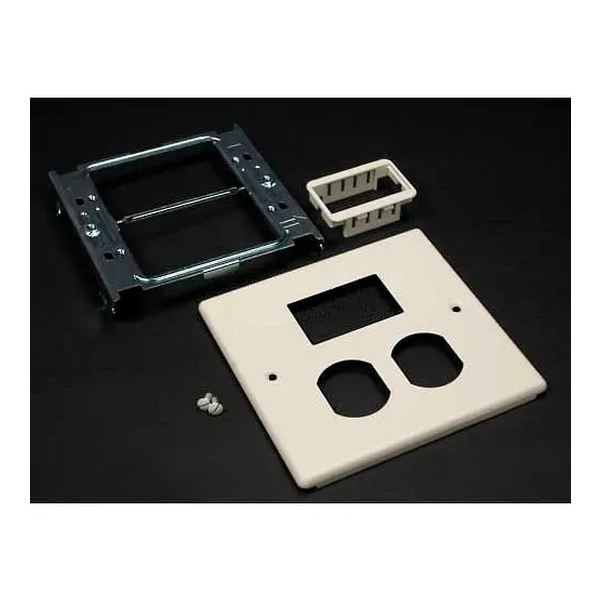 Two-Gang Overlapping Cover with Duplex Mini Adapter, Tan