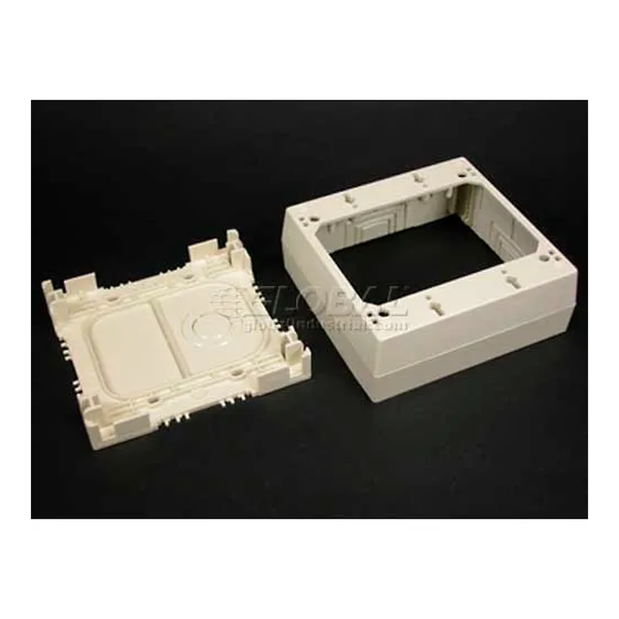 2-Gang Device Box, White, 4-3/4 in. Length