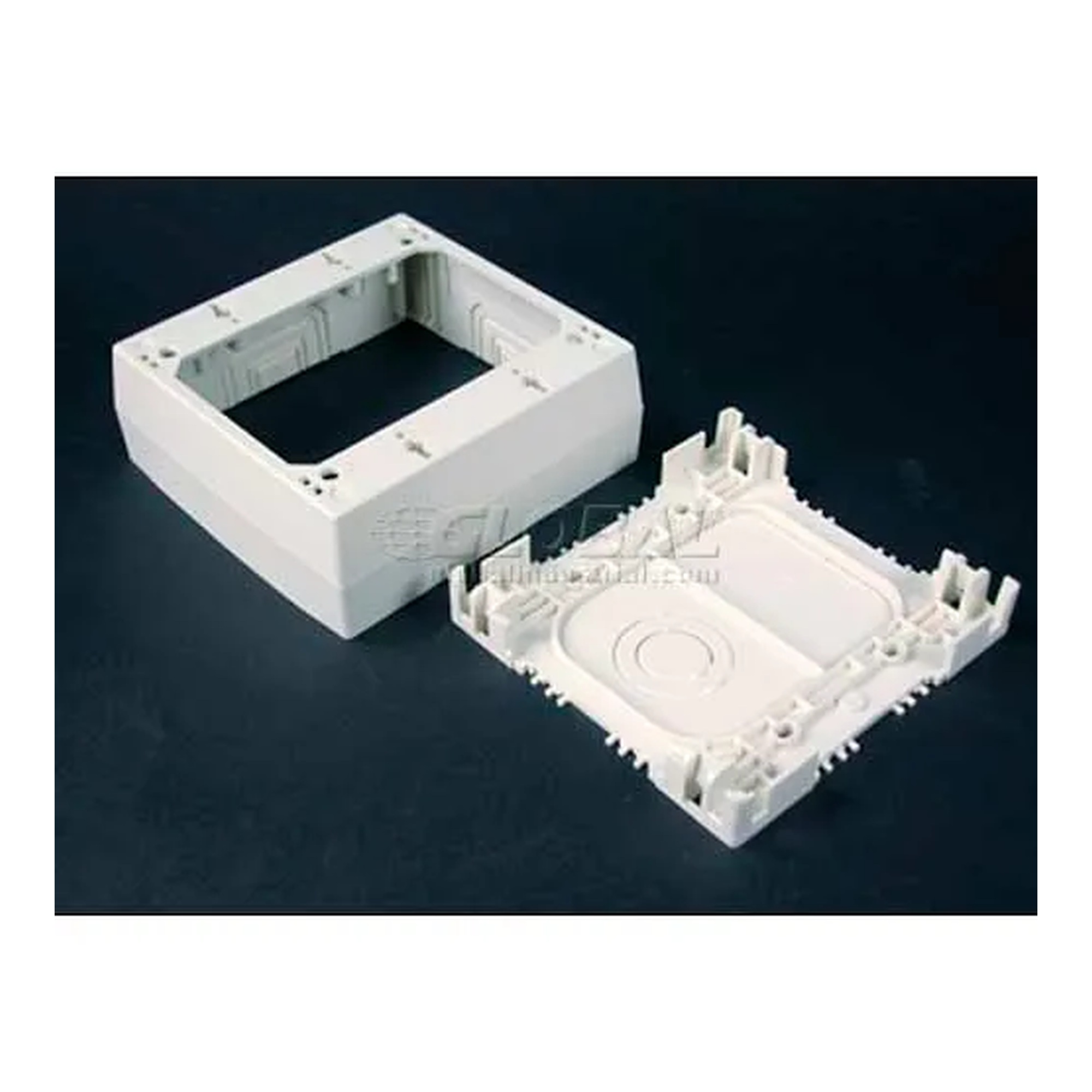2-Gang Deep Device Box, Ivory, 4-3/4 in. Length