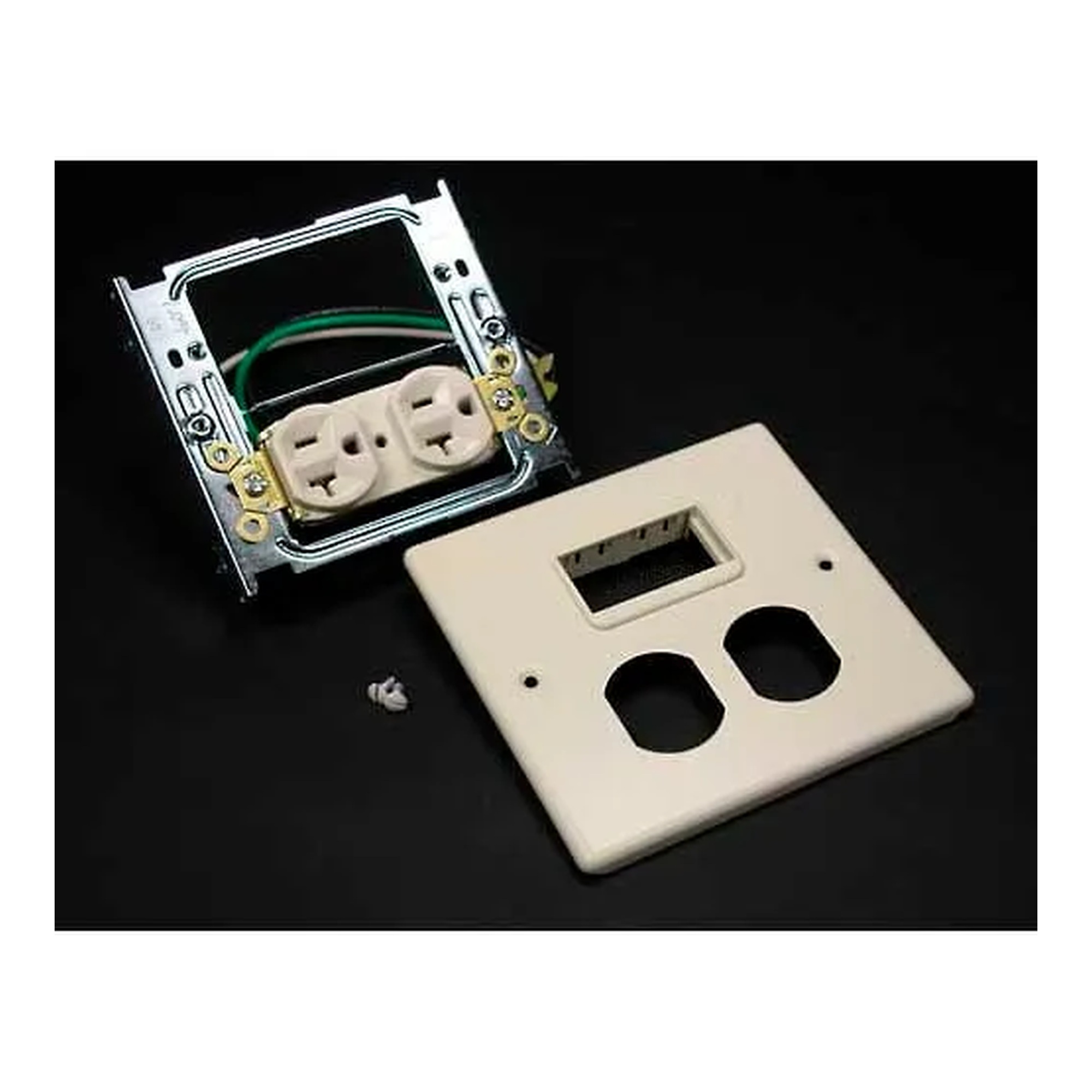 Two-Gang Overlapping Cover with Installed Duplex and Series II Mini Adapter